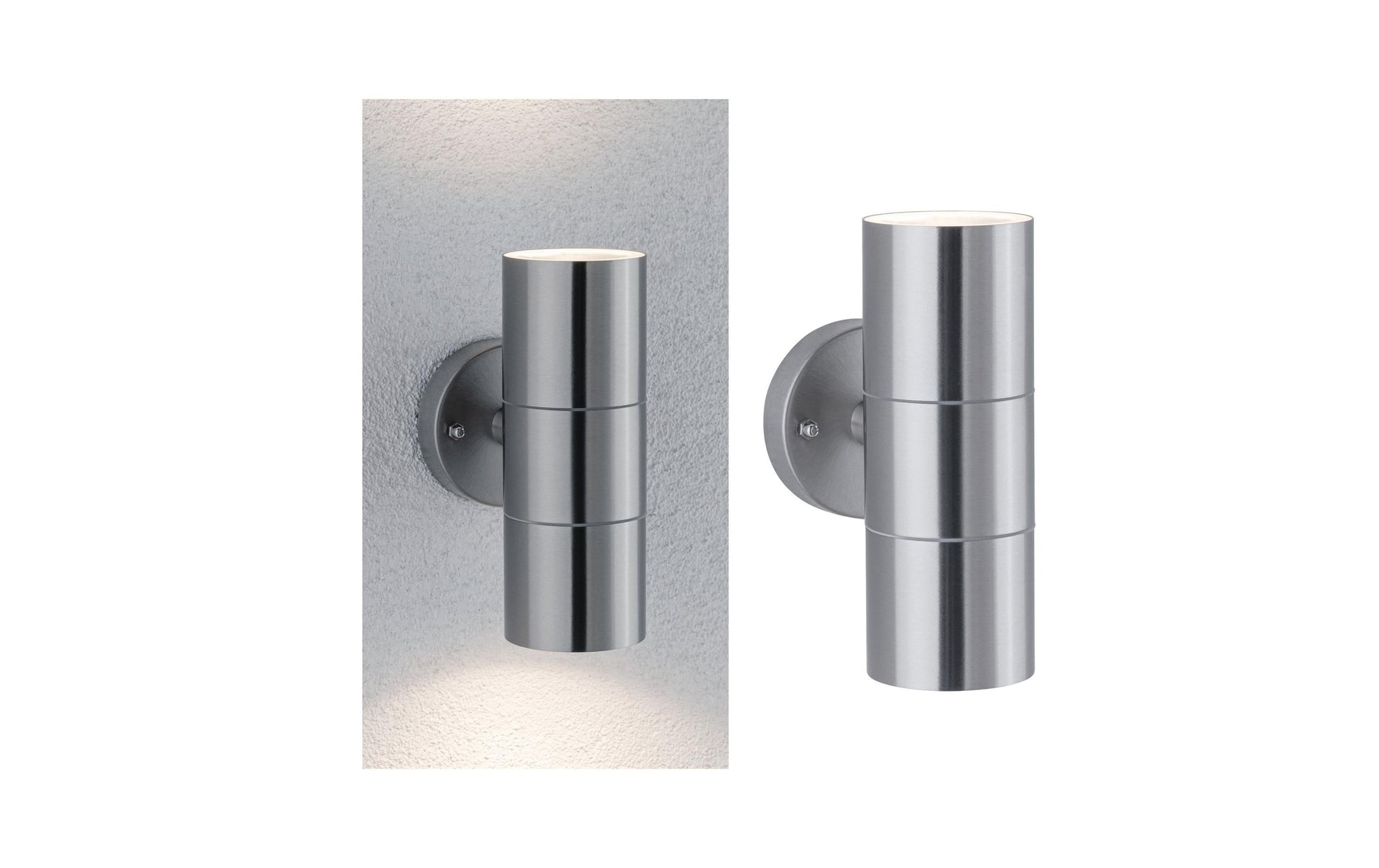 Paulmann Aussenwandleuchte – 7,3×16,3 cm, 20 W, Warmweiss, IP44, Netzbetrieb, dimmbar, Silber, Edelstahl