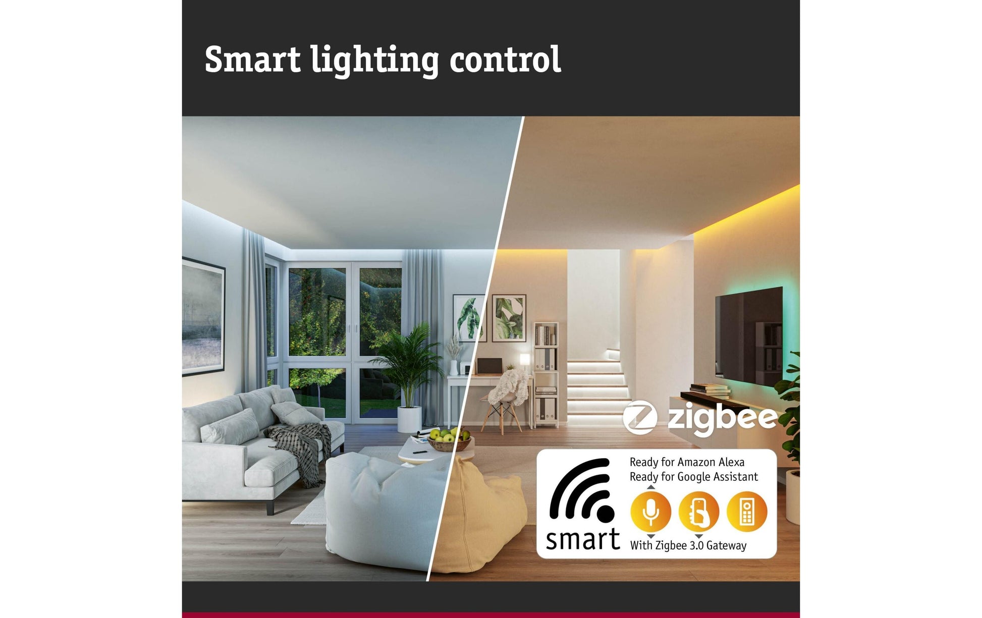 Paulmann Pendelleuchte Aptare – 180 × 90–150 cm, 1800 lm, 45 W, 2700 K, dimmbar, für ZigBee 3.0, schwarz