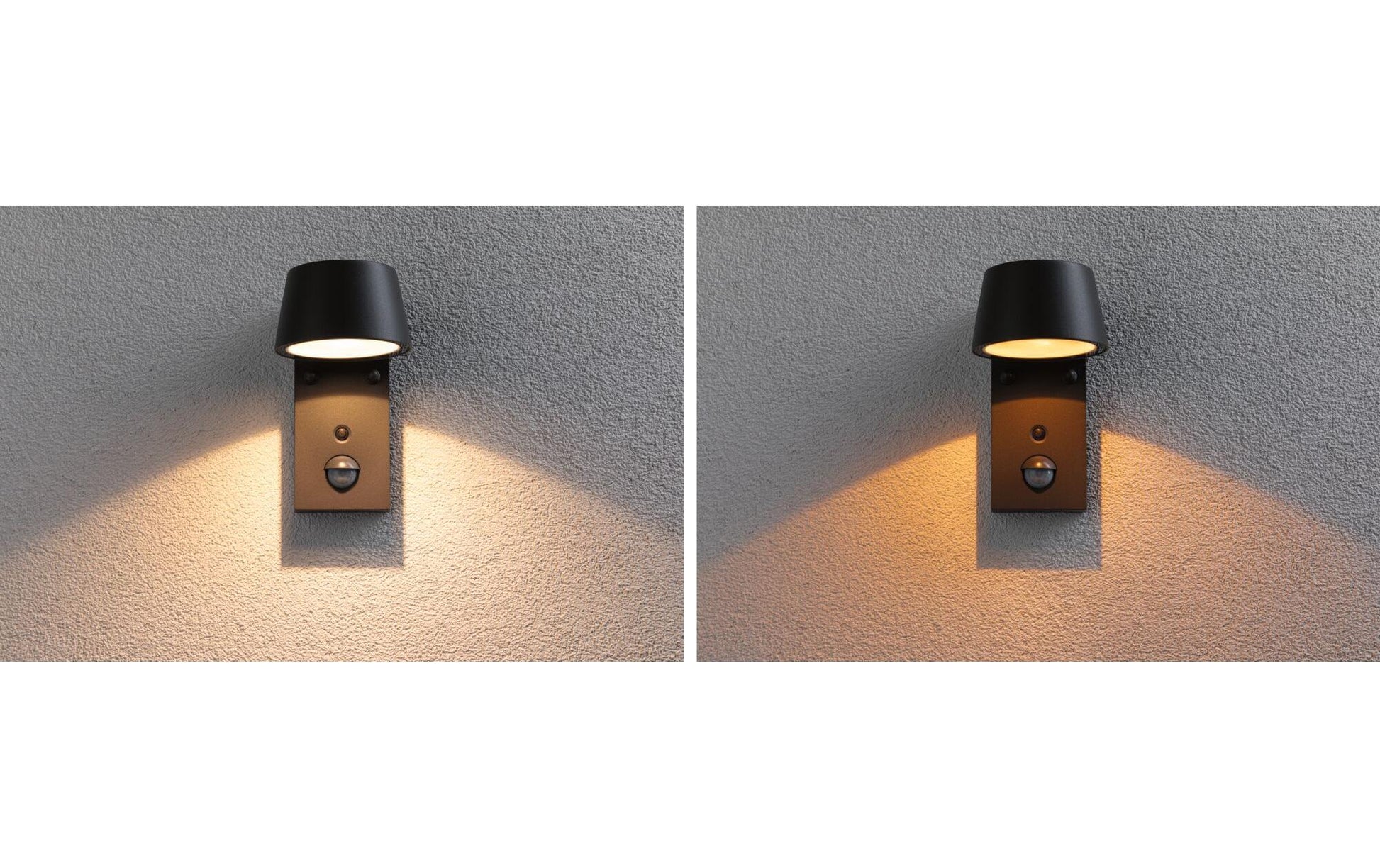 Paulmann Aussenwandleuchte – Warmweiss, 2200–3000 K, IP44, Netzbetrieb, mit Bewegungsmelder, Grau, Aluminium
