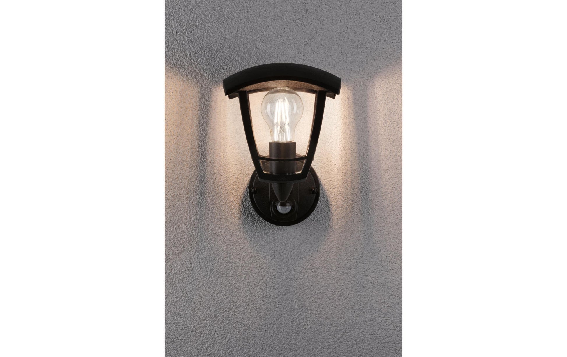 Paulmann Aussenwandleuchte – 12 W – Warmweiss – IP44 – Netzbetrieb – mit Bewegungsmelder – Schwarz, Kunststoff
