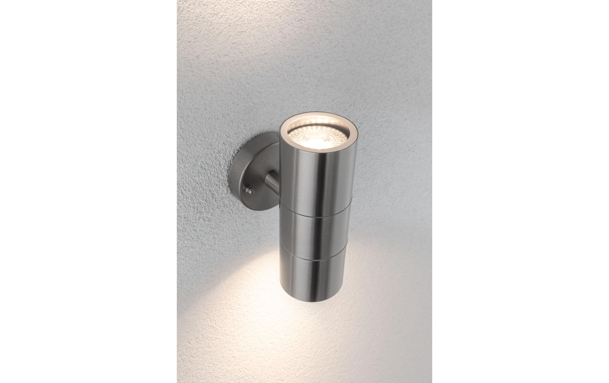 Paulmann Aussenwandleuchte – 7,3×16,3 cm, 20 W, Warmweiss, IP44, Netzbetrieb, dimmbar, Silber, Edelstahl