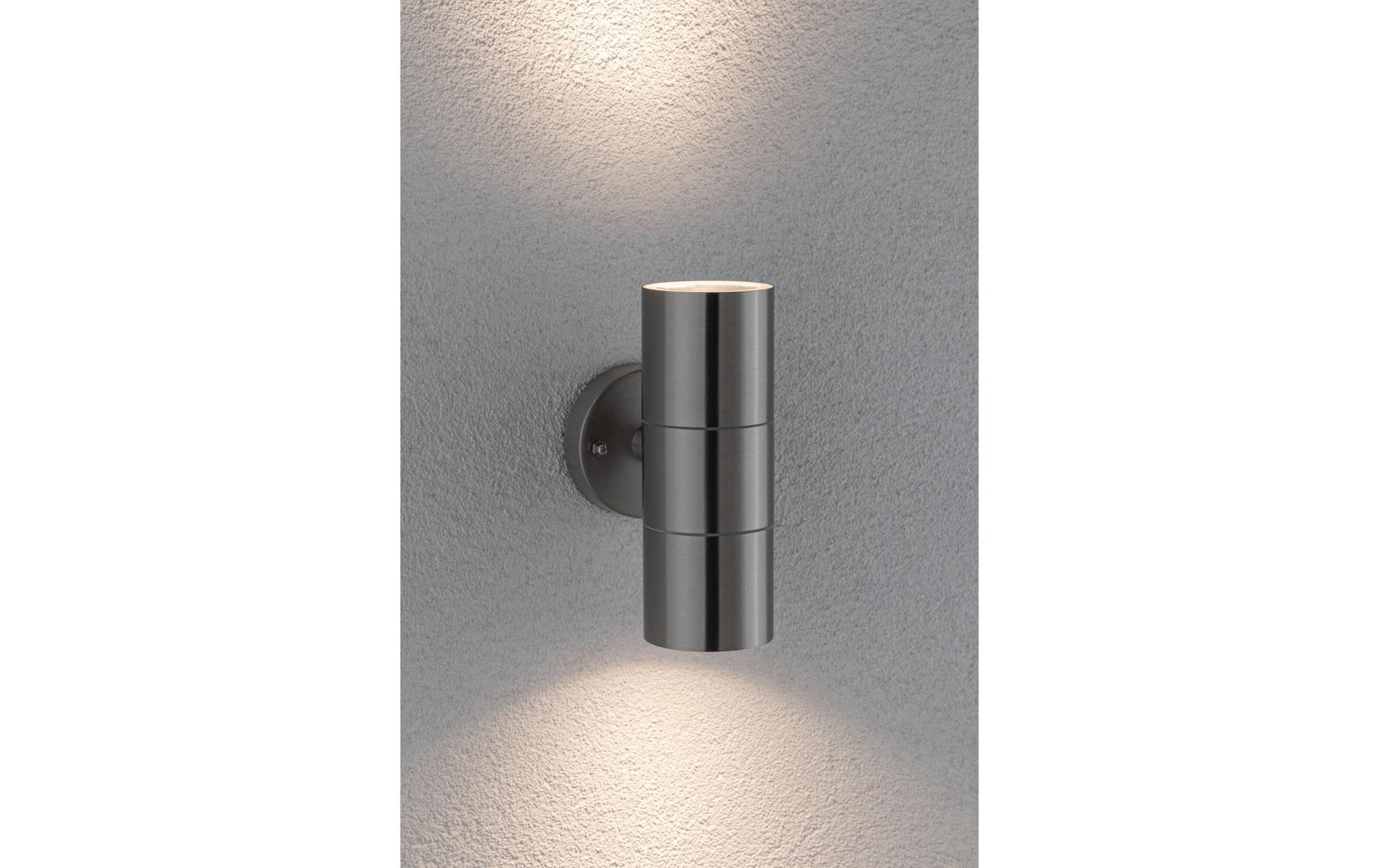 Paulmann Aussenwandleuchte – 7,3×16,3 cm, 20 W, Warmweiss, IP44, Netzbetrieb, dimmbar, Silber, Edelstahl