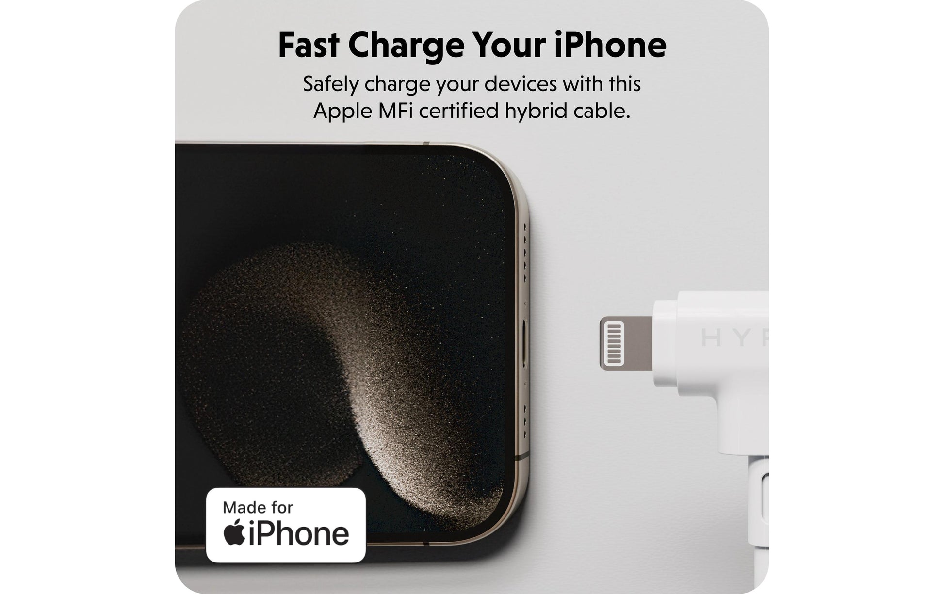 HYPER USB-C auf Lightning Kabel, 1,5 m, Weiss, Silikon, Schnellladen, MFi-zertifiziert