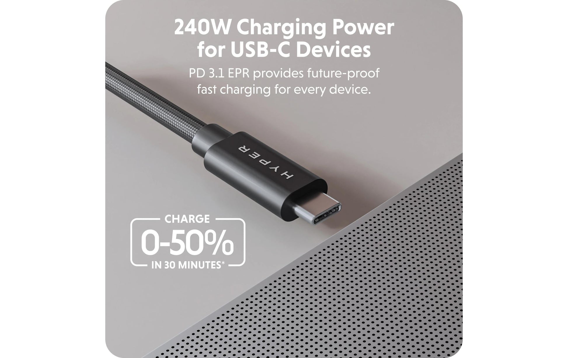 Hyper – USB-Kabel, USB-C zu USB-C, 1,2 m, USB4, Lade-/Datenkabel, für USB-C-Geräte mit USB-PD