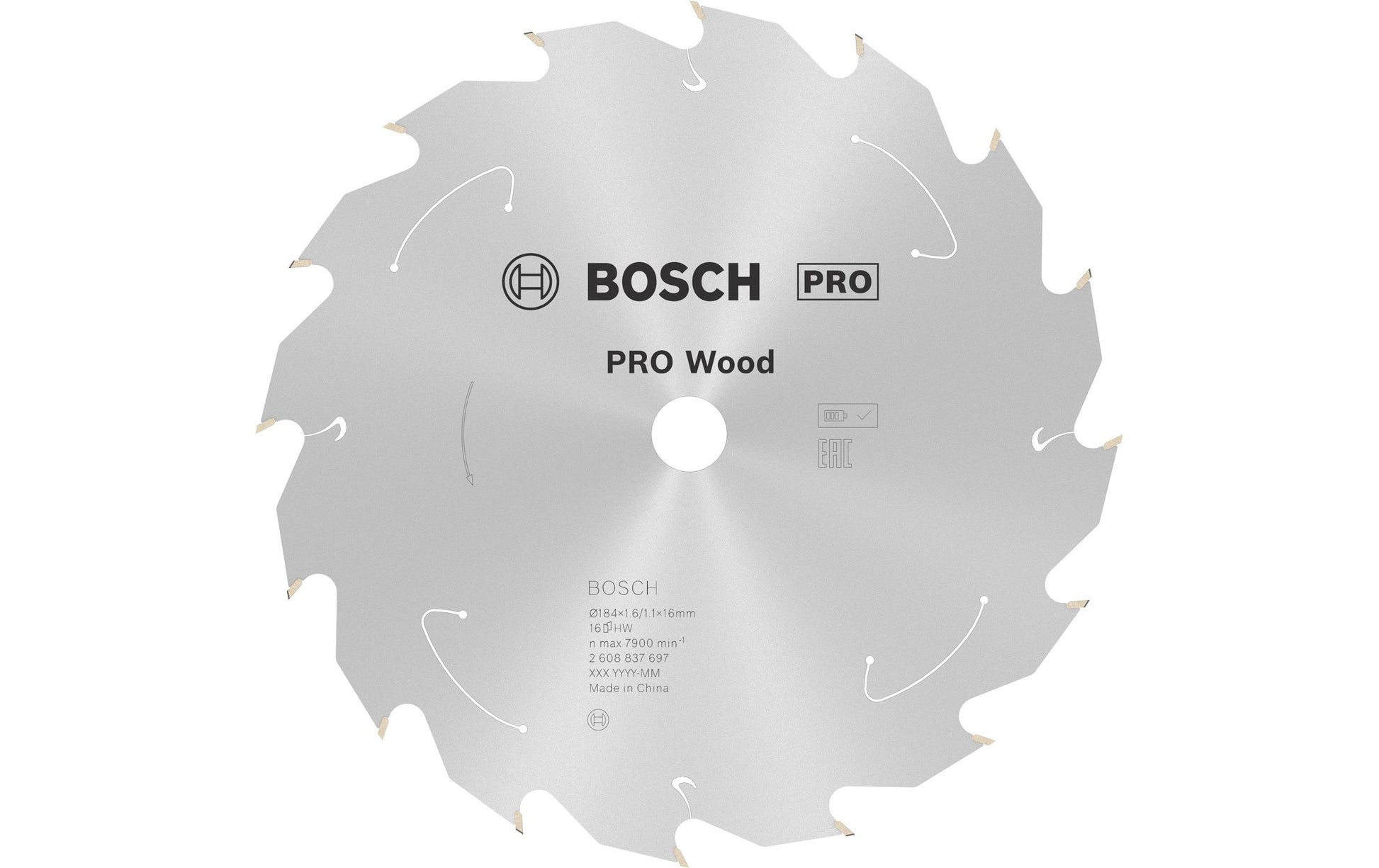 Bosch Kreissägeblatt 184 × 16 × 1,6 mm, 16 Zähne – ATB – für Holz – 1 Stück