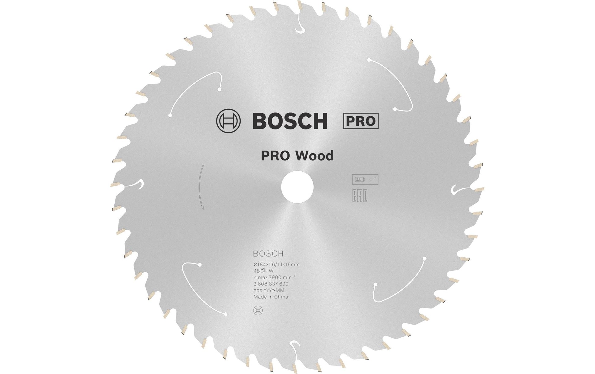 Bosch Kreissägeblatt 184 × 16 × 1,1 mm, 48 Zähne Hartmetall (TCT) – für Holz – ATB