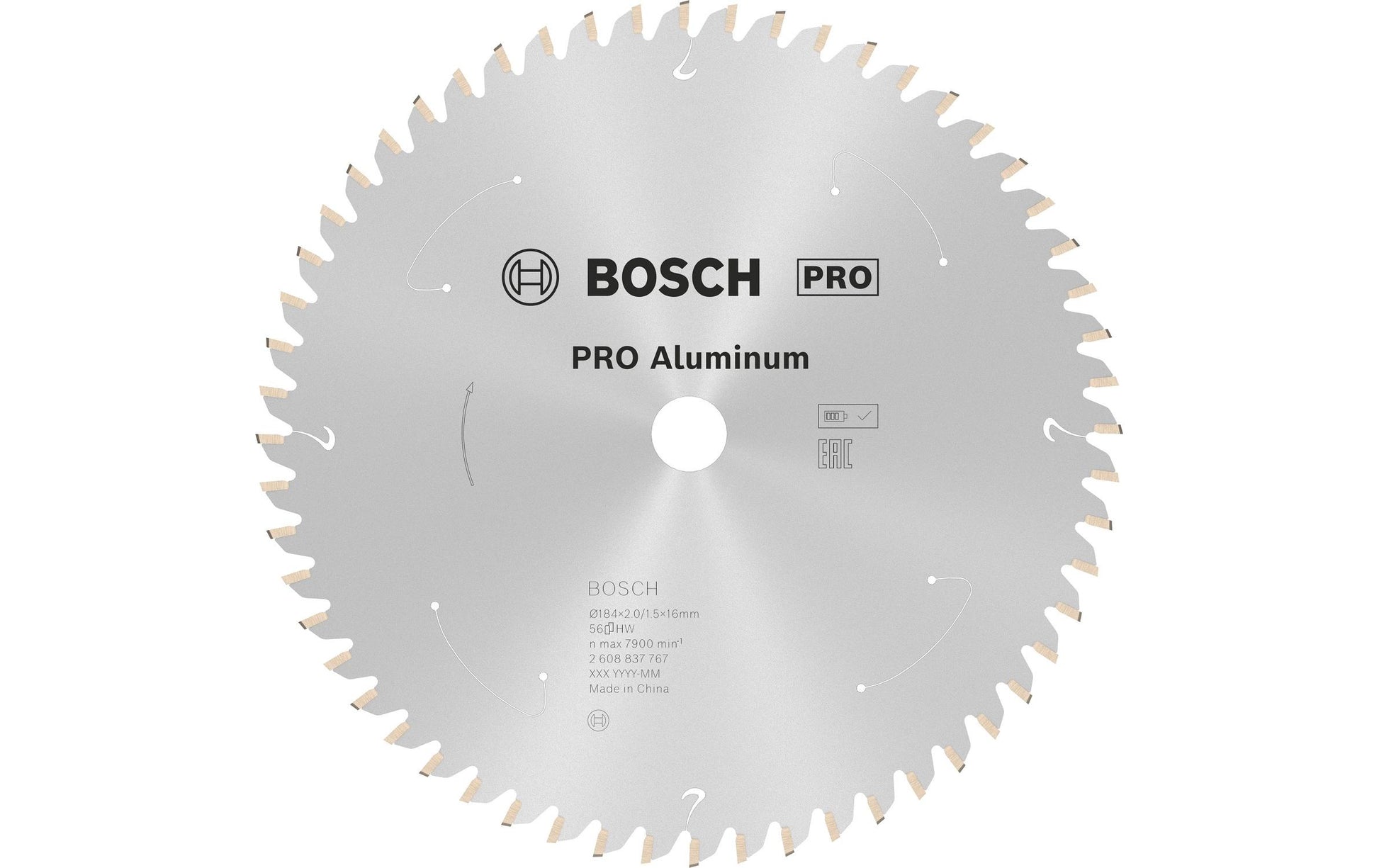 Bosch Kreissägeblatt 184 × 16 × 2 mm, 56 Zähne – für Aluminium