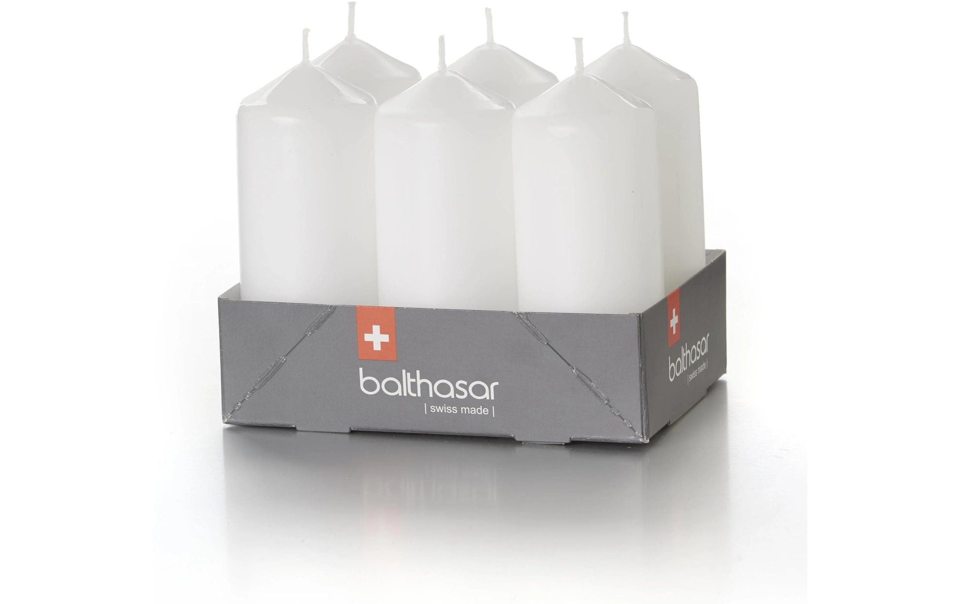 Balthasar Zylinderkerze, weiss, 9,5 cm, Ø 4 cm, 6er-Set – für Innenbereich