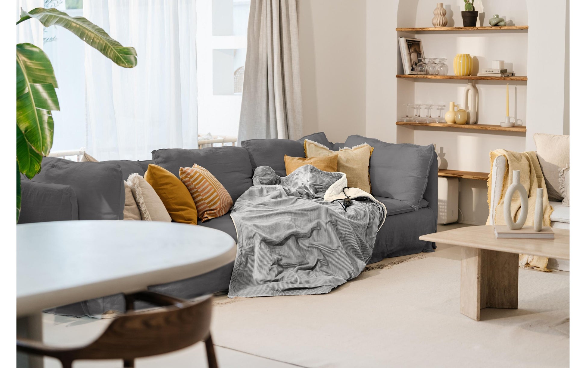 Beurer Wohndecke – Cord, Grau – 130 × 180 cm – OEKO-TEX Standard 100