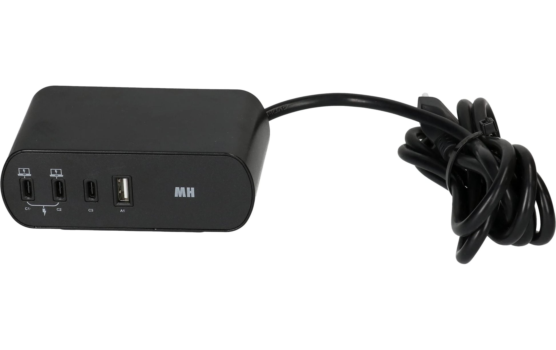 Max Hauri AG Max Hauri PD65W Netzteil – 65 W, 3× USB-C + 1× USB-A, PD, mit 2 m Kabel – für USB-C/USB-A-Geräte