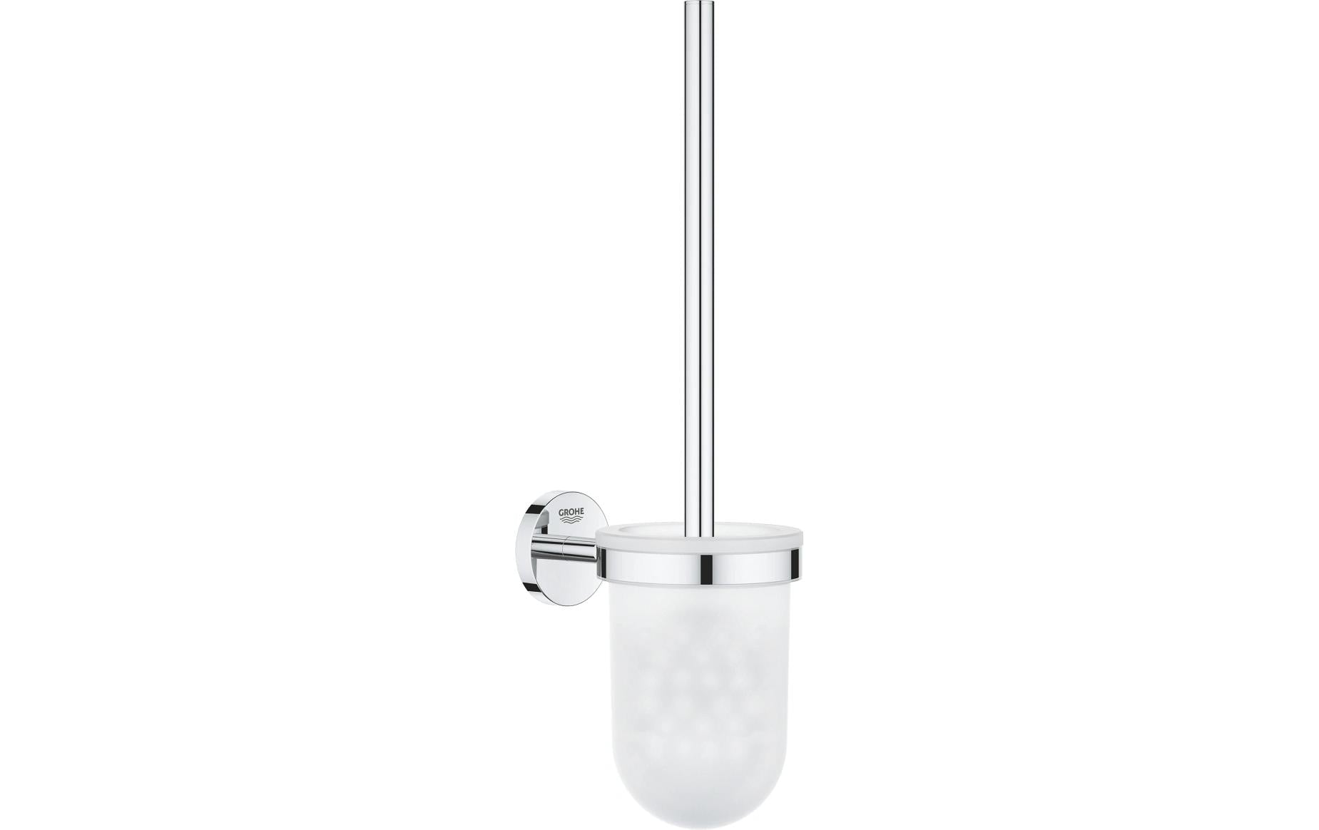 GROHE WC-Bürstenset – Metall Chrom, Klebend, Zum Bohren
