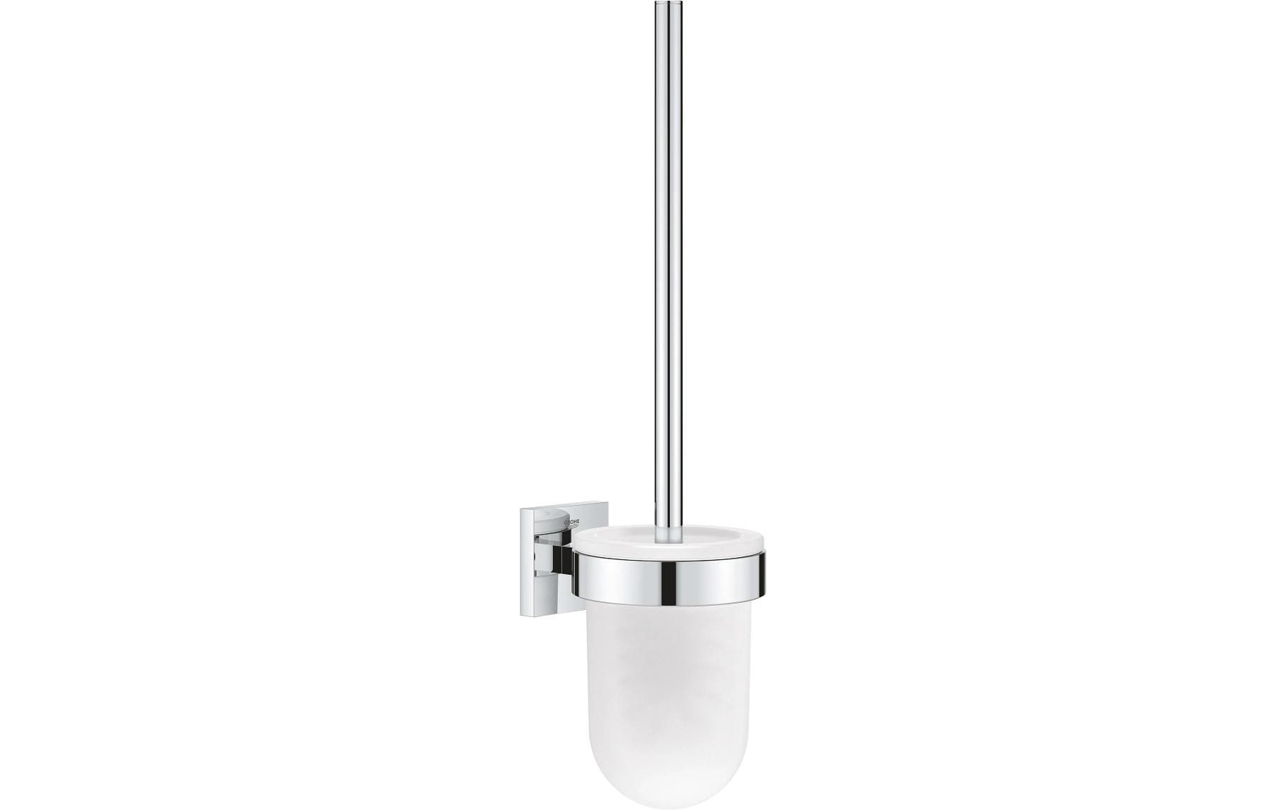 GROHE Start Cube Toilettenbürstengarnitur – Glas/Chrom, selbstklebend oder Wandmontage