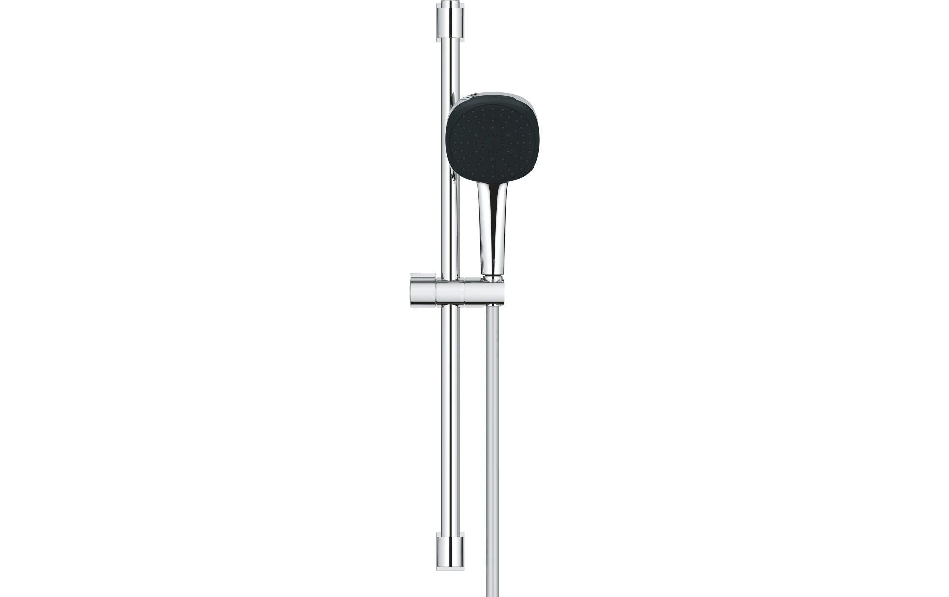GROHE Duschsystem Vitalio Comfort 110 – 175 cm Schlauch, Metall, 3 Strahlarten, Chrom
