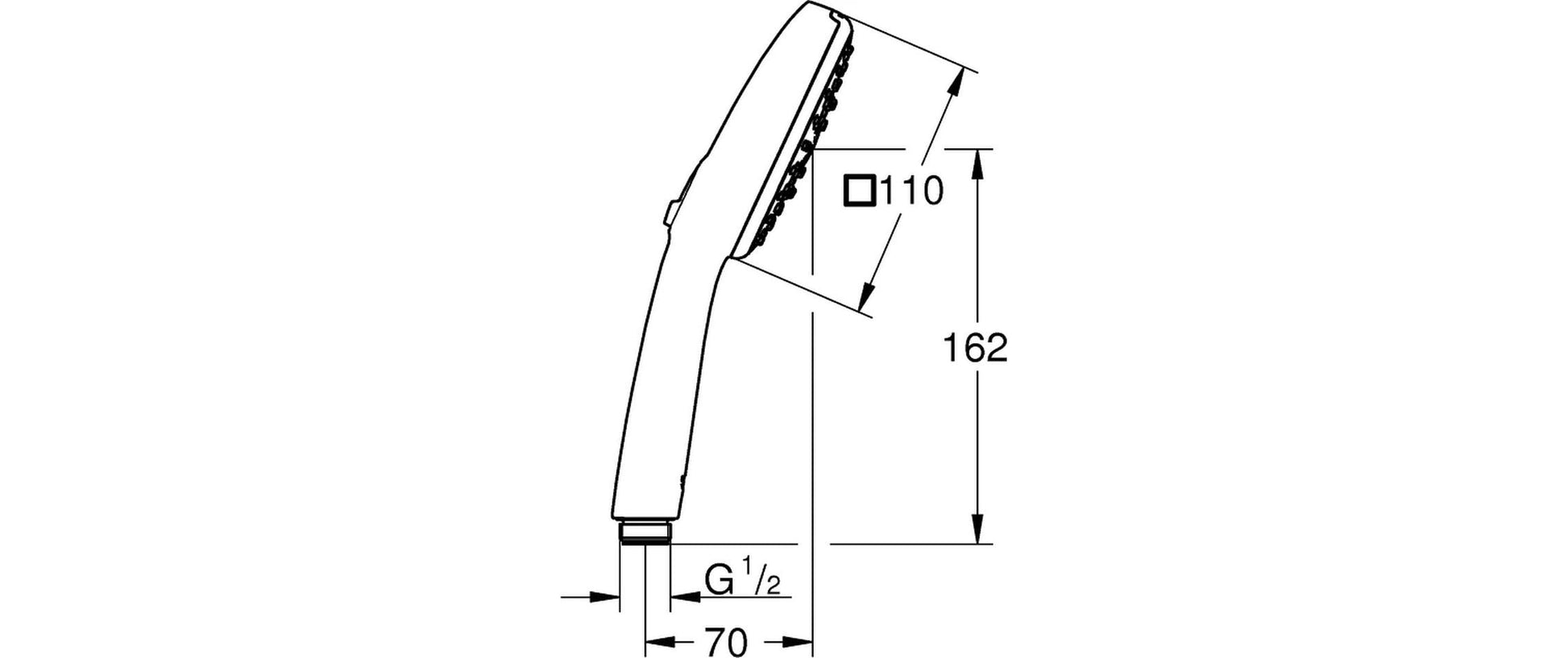 GROHE Vitalio Comfort 110 III Handbrause – Kunststoff, wassersparend, 3 Strahlarten, ca. 7 l/min, Chrom