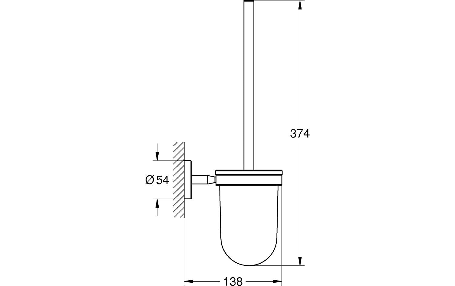 GROHE WC-Bürstenset – Metall Chrom, Klebend, Zum Bohren