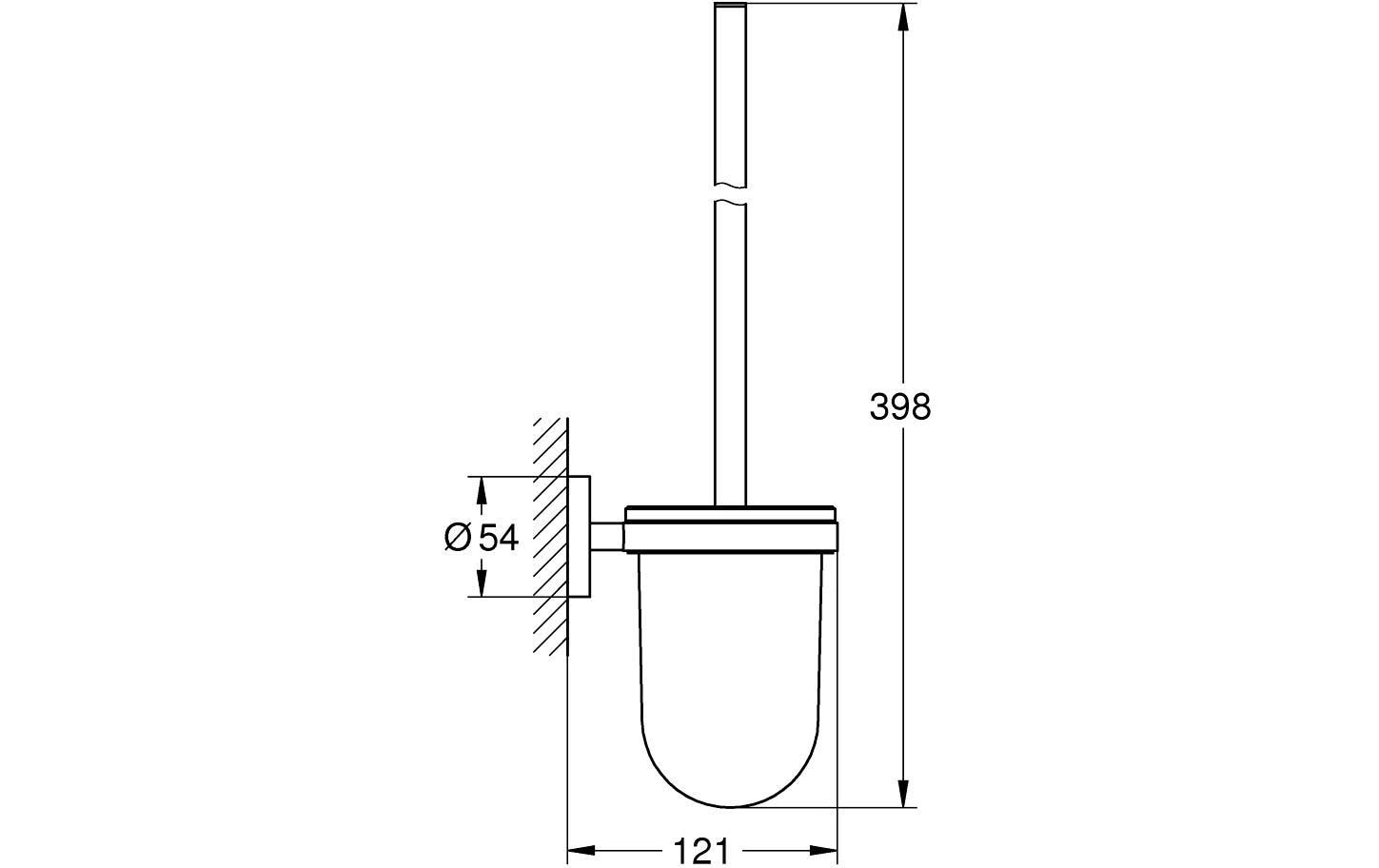 GROHE WC-Bürstenset – Metall, Glas, Chrom, Klebend, Zum Bohren