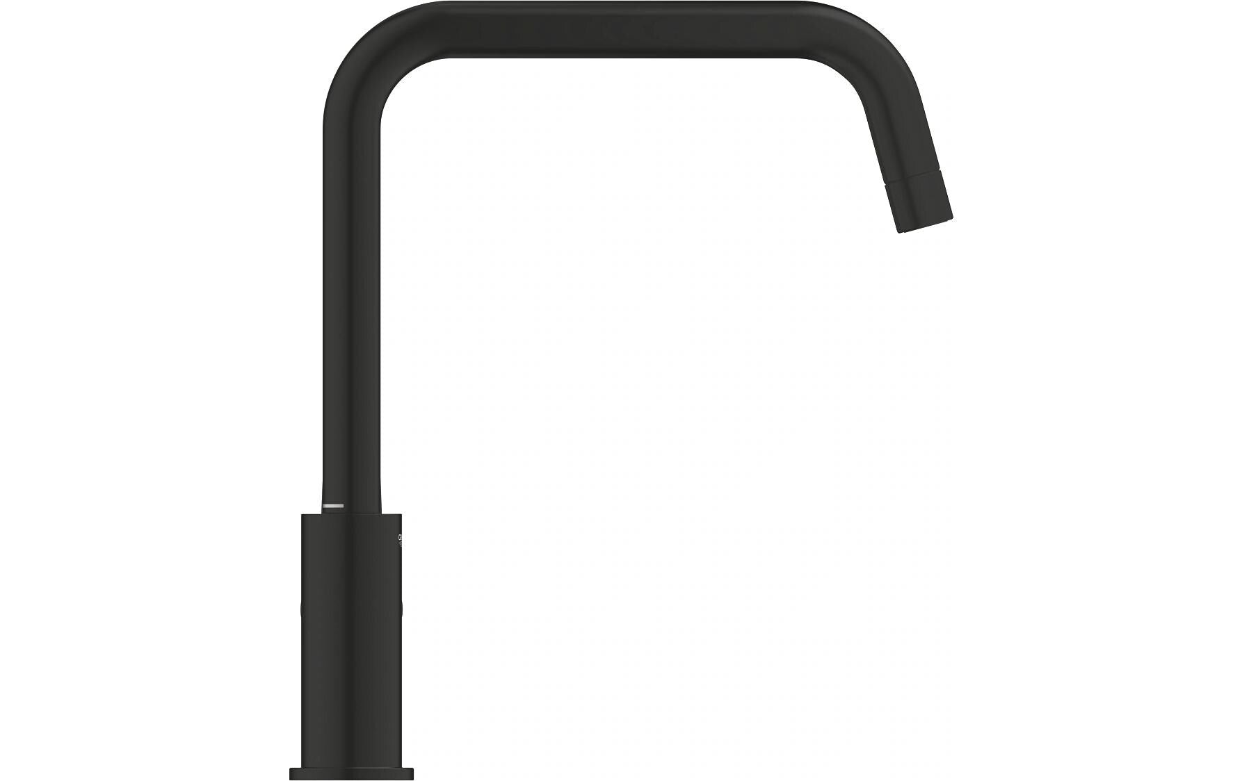 GROHE Start Einhebelmischer – U-Auslauf, Schwarz, Metall, Einlochmontage, Anschluss 3/8"
