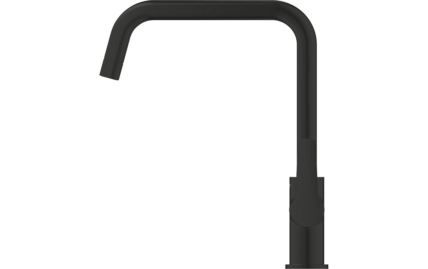 GROHE Start Einhebelmischer – U-Auslauf, Schwarz, Metall, Einlochmontage, Anschluss 3/8"