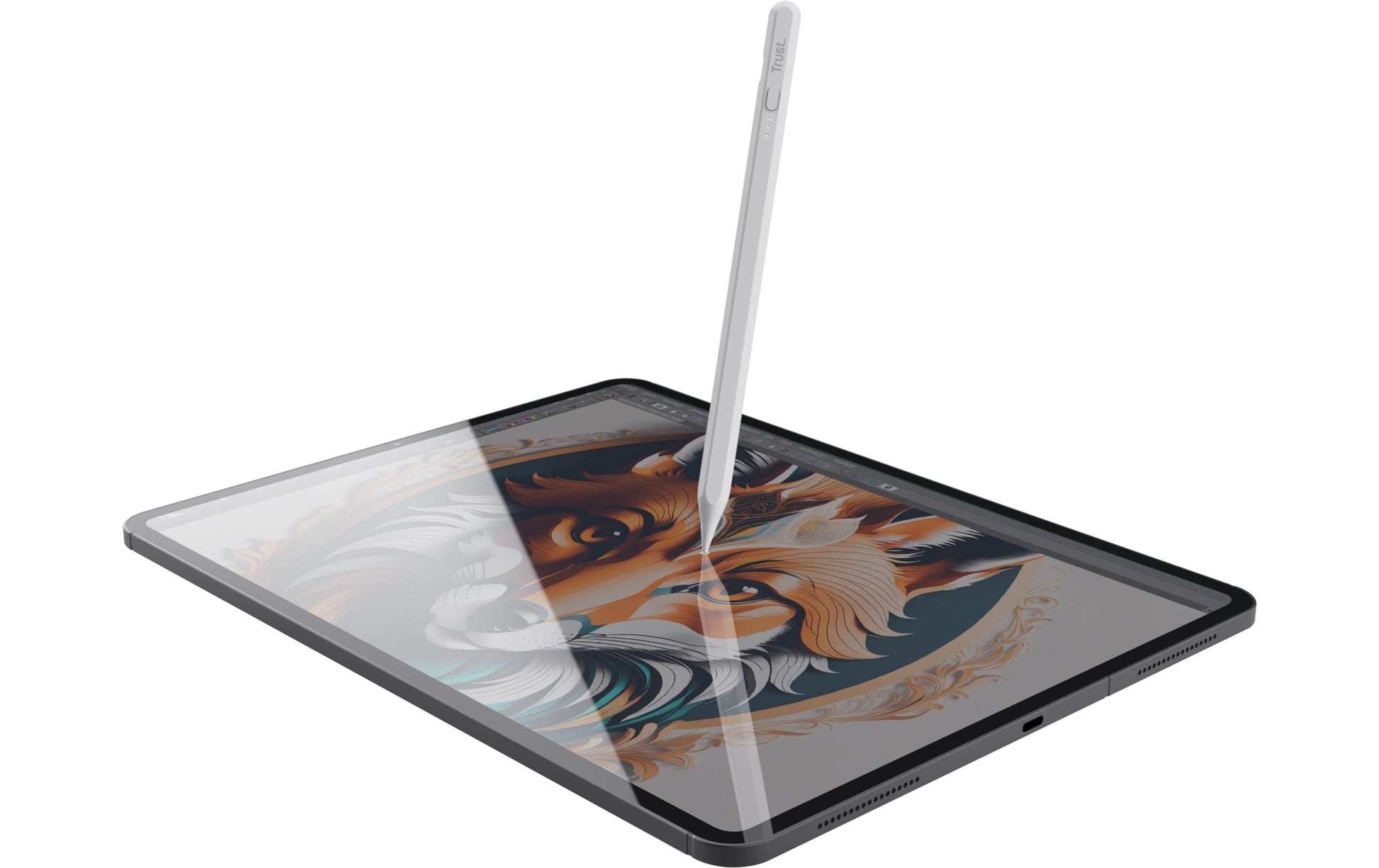 Trust Kyna Active Eingabestift – für iPad (2018+, Pro), Aluminium, Weiss