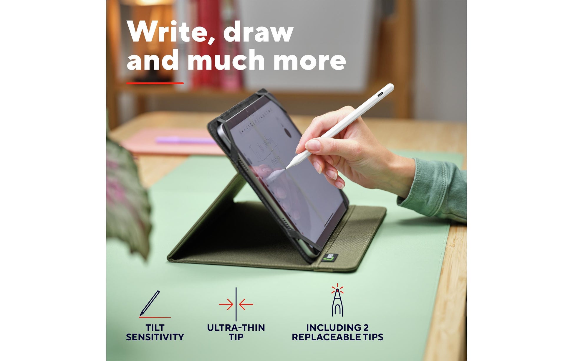 Trust Kyna Active Eingabestift – für iPad (2018+, Pro), Aluminium, Weiss