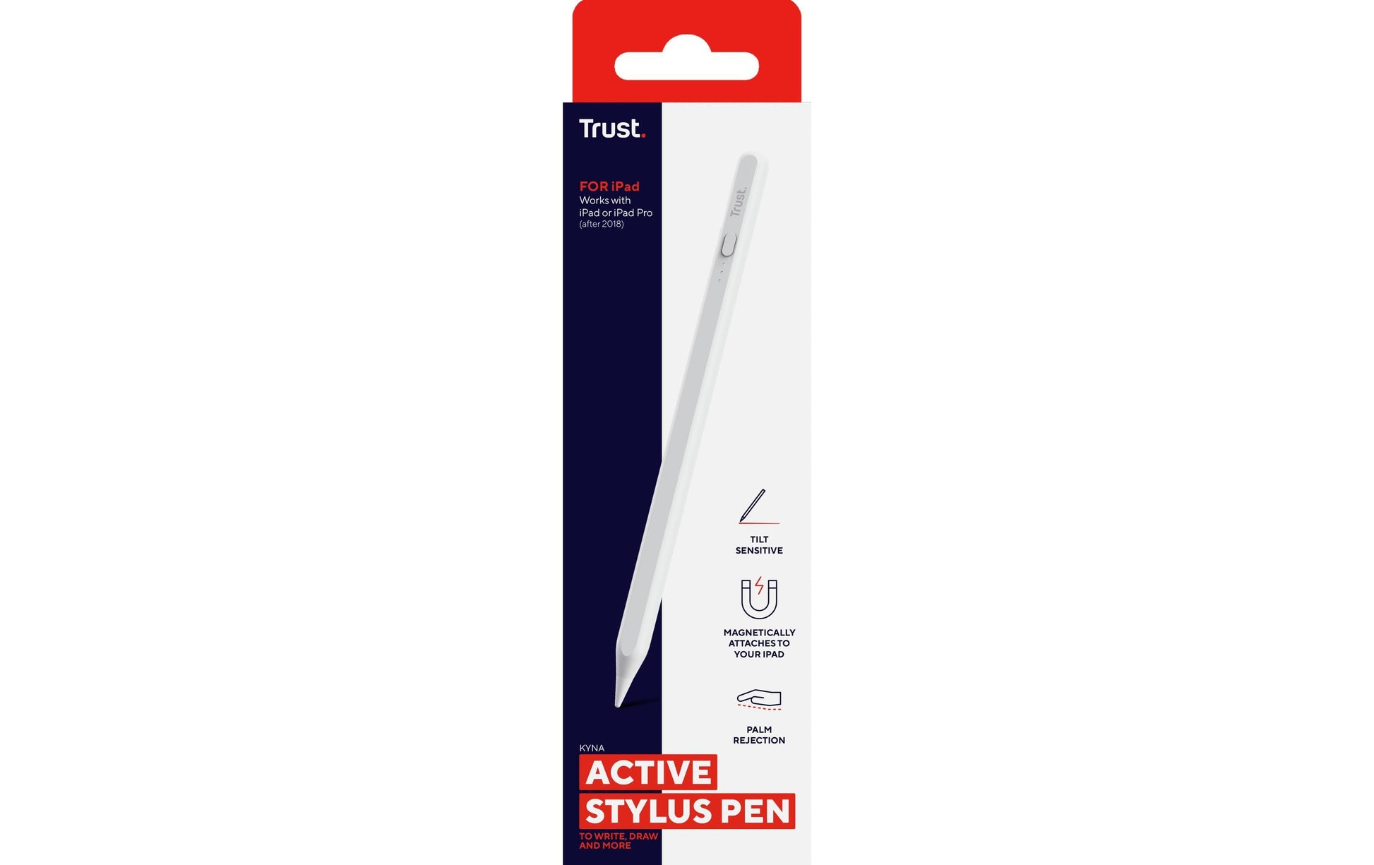 Trust Kyna Active Eingabestift – für iPad (2018+, Pro), Aluminium, Weiss