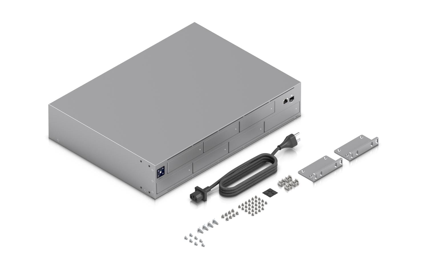 Ubiquiti 7-Bay Rack 2U NAS – ARM Cortex-A57, 8 GB RAM, 1GbE, 1×SFP+, redundantes Netzteil