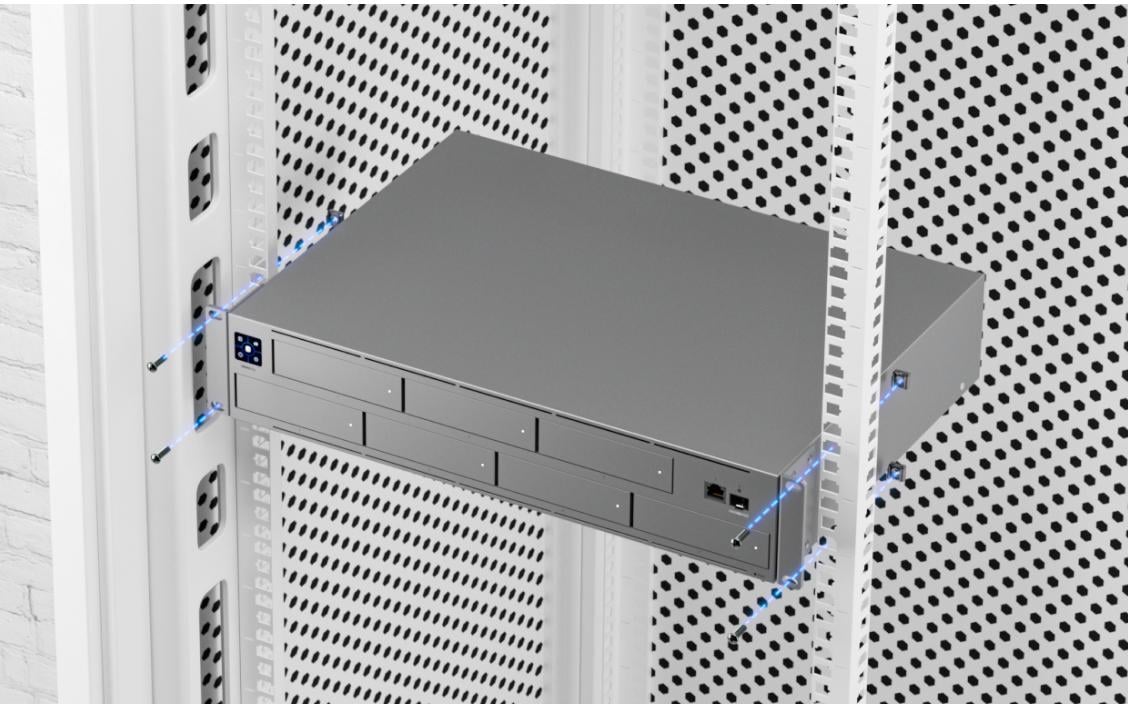 Ubiquiti 7-Bay Rack 2U NAS – ARM Cortex-A57, 8 GB RAM, 1GbE, 1×SFP+, redundantes Netzteil