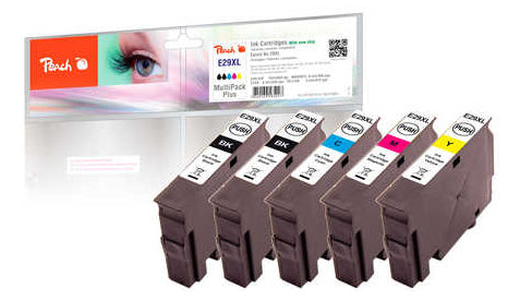 Peach Tintenpatronen-Multipack 29XL (T2996), CMYK, XL, kompatibel – für Epson XP-332, XP-430 Serie, XP-235 usw.