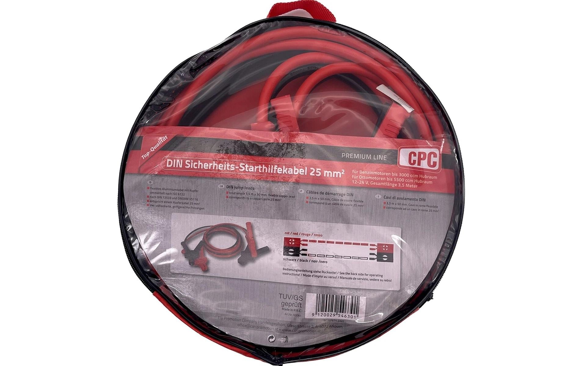 CPC Starthilfekabel, 3,5 m, 25 mm², 12 V – für Motoren bis 5'500 cm³