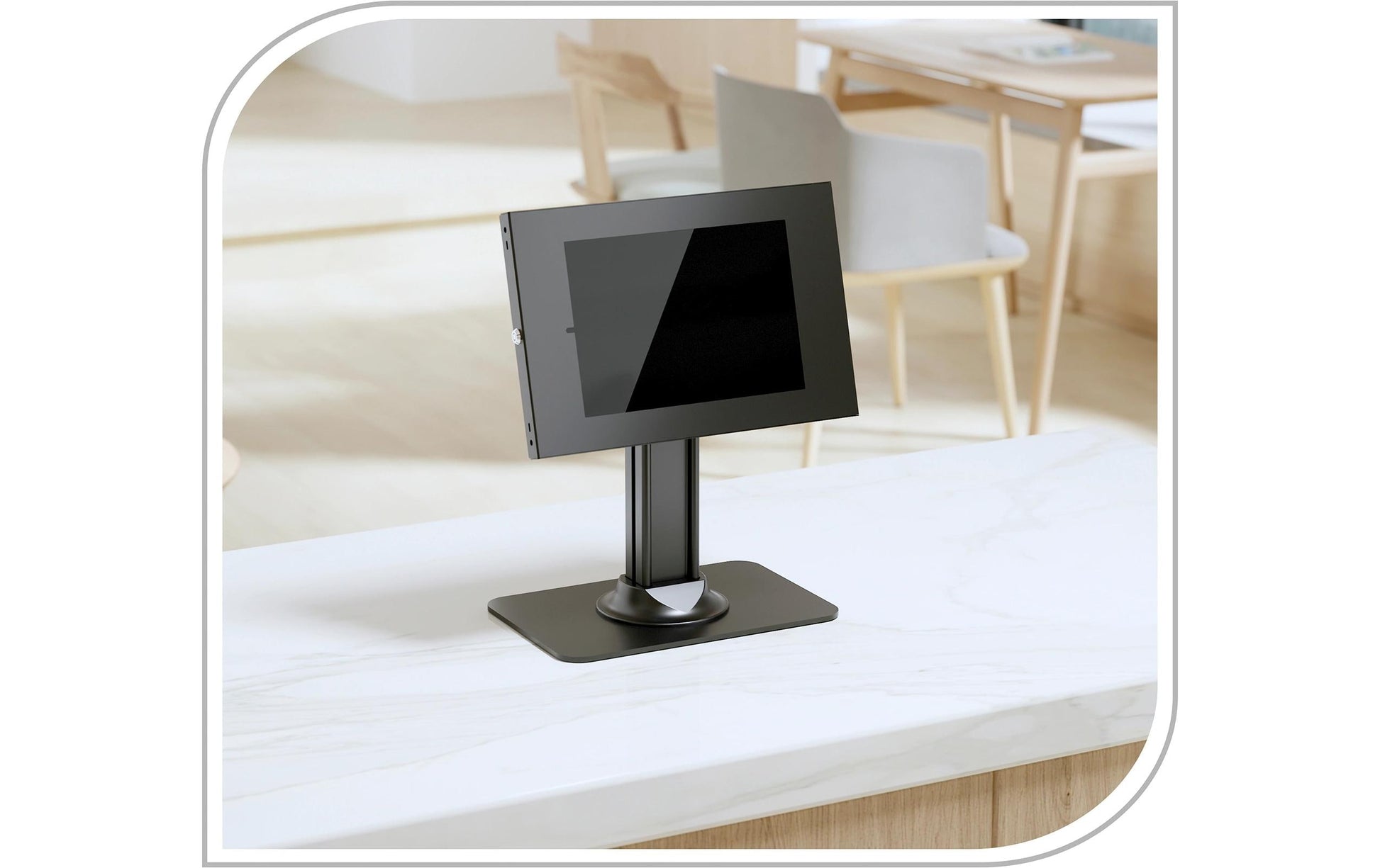 PureMounts Tablet-Ständer – für iPad 10,9" (8. Gen.), drehbar – Schwarz