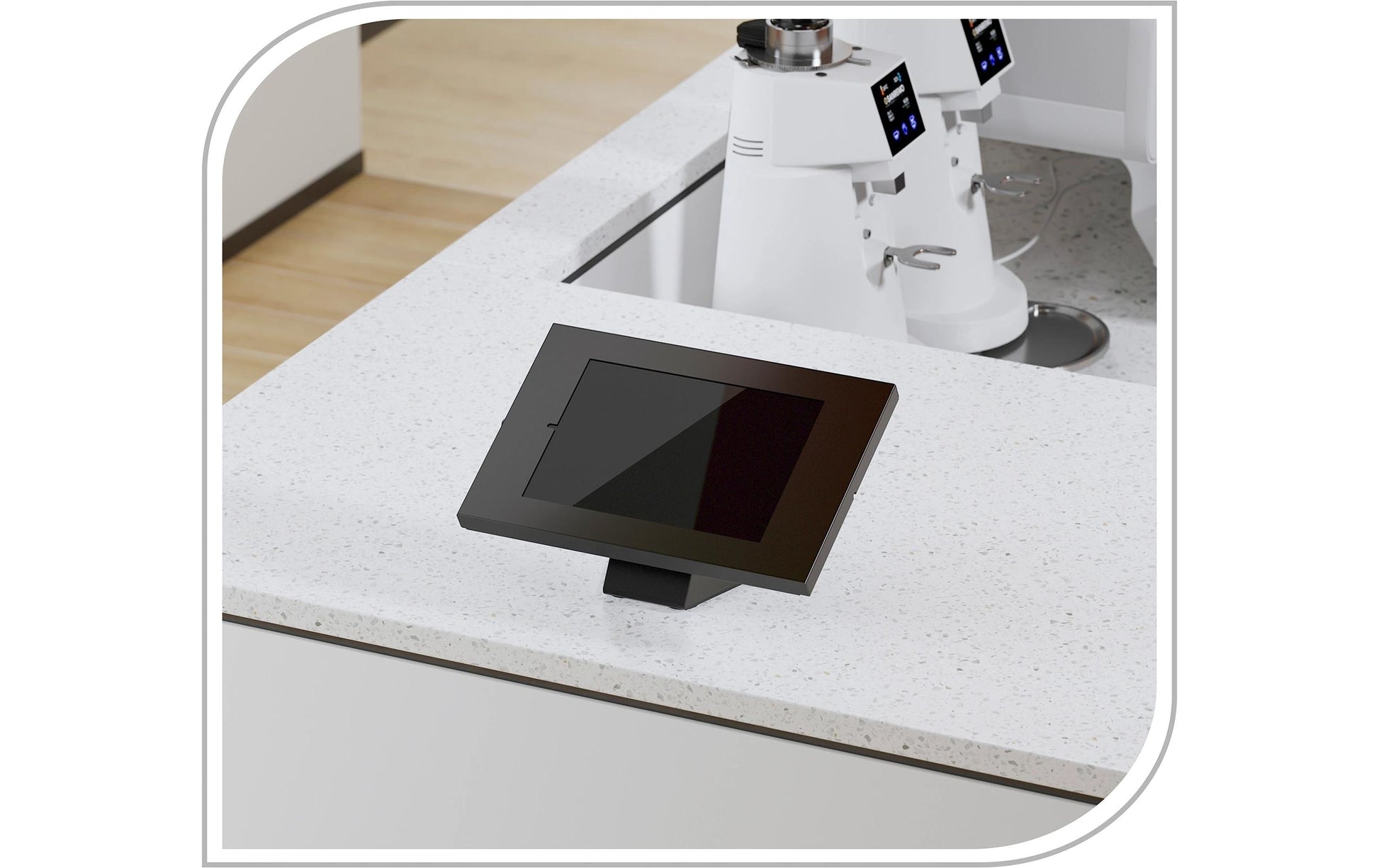 PureMounts PDS-6030 Tablet-Ständer für iPad 10,9" (8. Gen.) – abschliessbar – Schwarz