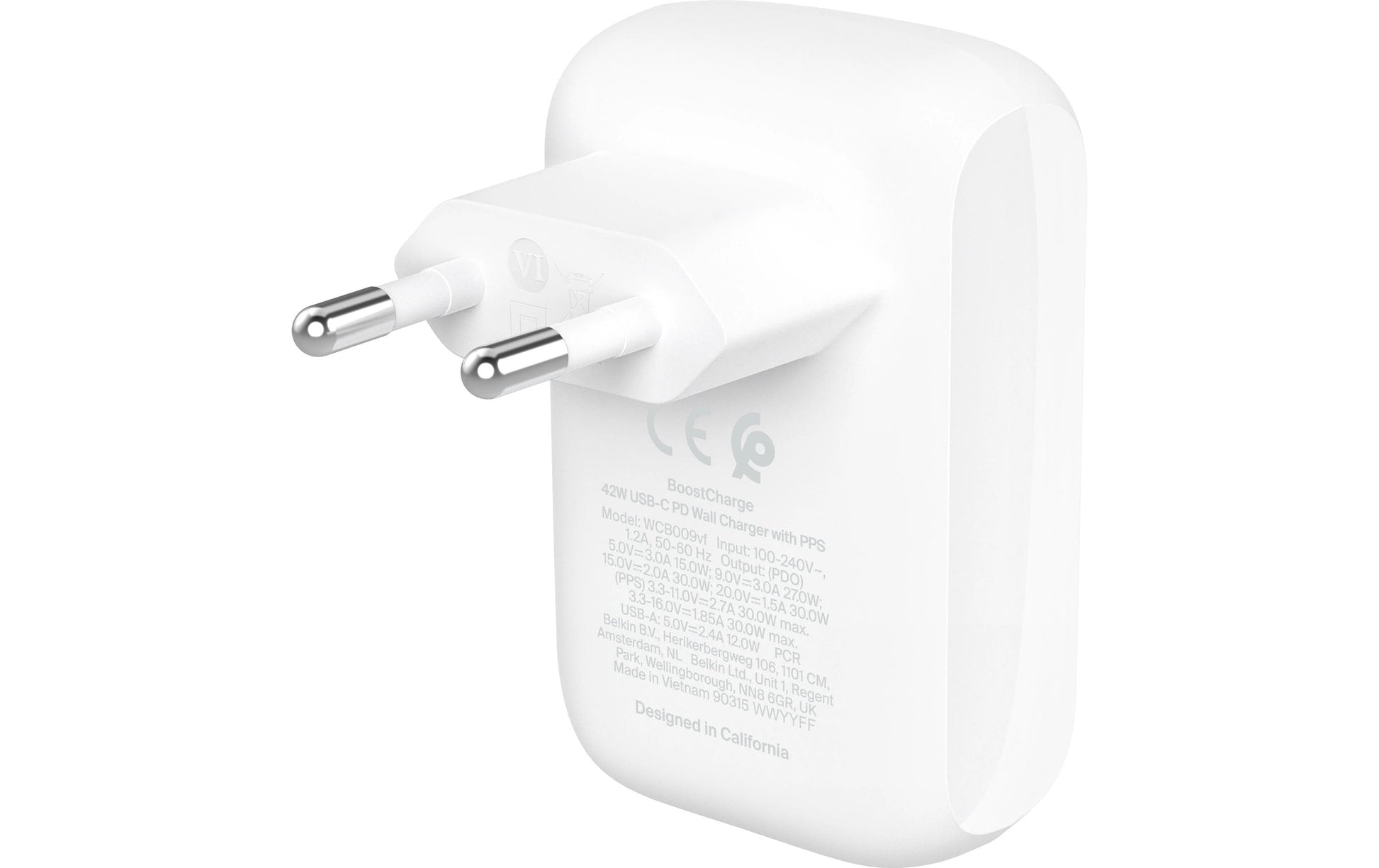 Belkin BOOSTCHARGE Netzteil – 42 W, 1× USB-C + 1× USB-A, PD, PPS