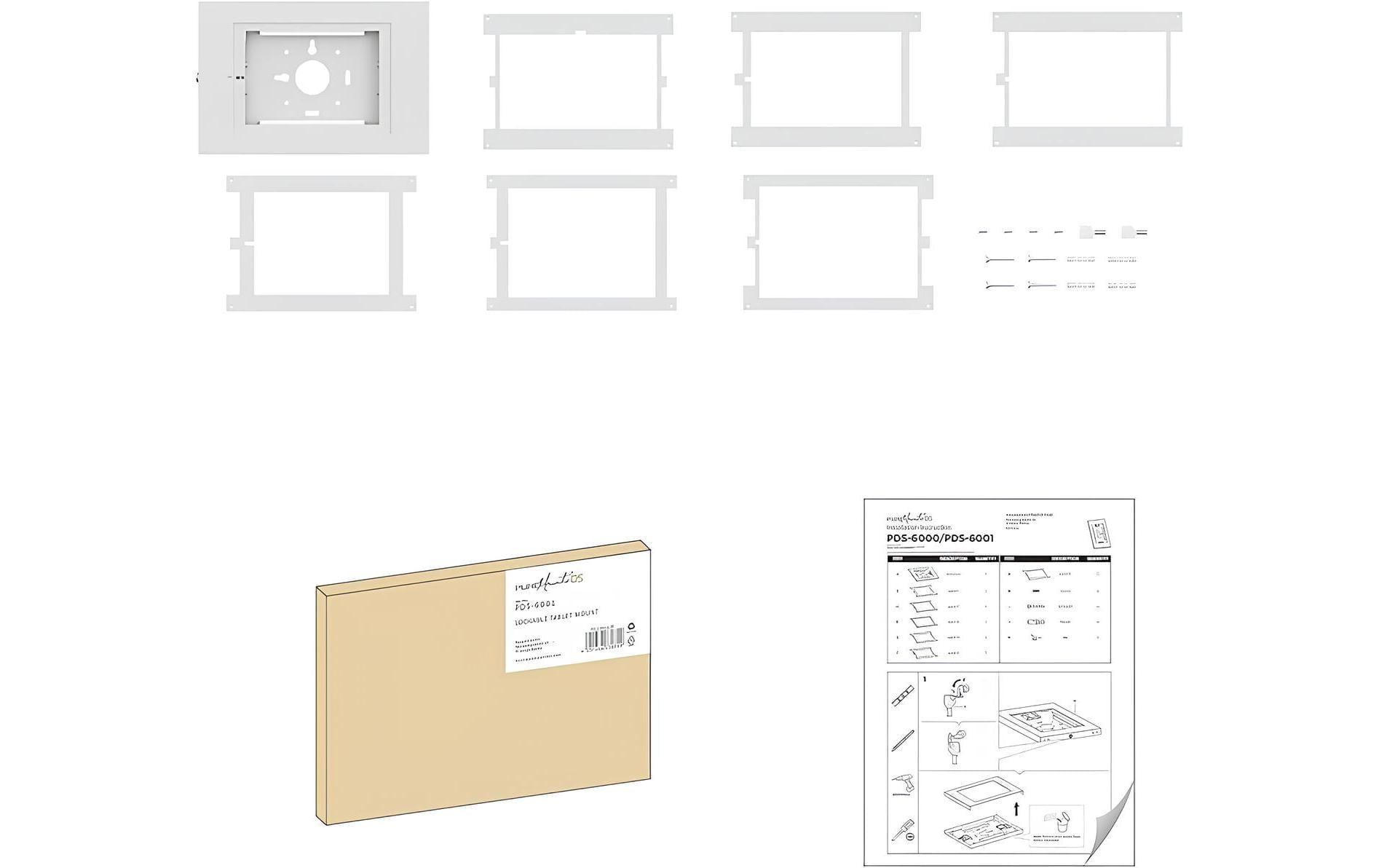 PureMounts Tablet-Wandhalterung – für iPad (7. Gen.) – Weiss