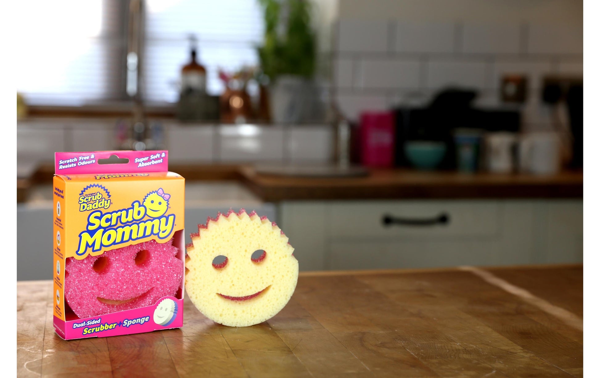 Scrub Daddy Spülschwamm Scrub Mommy – Schaumstoff, rund, für Küche, Ø 10,5 × 15,5 cm, pink, 1 Stk.
