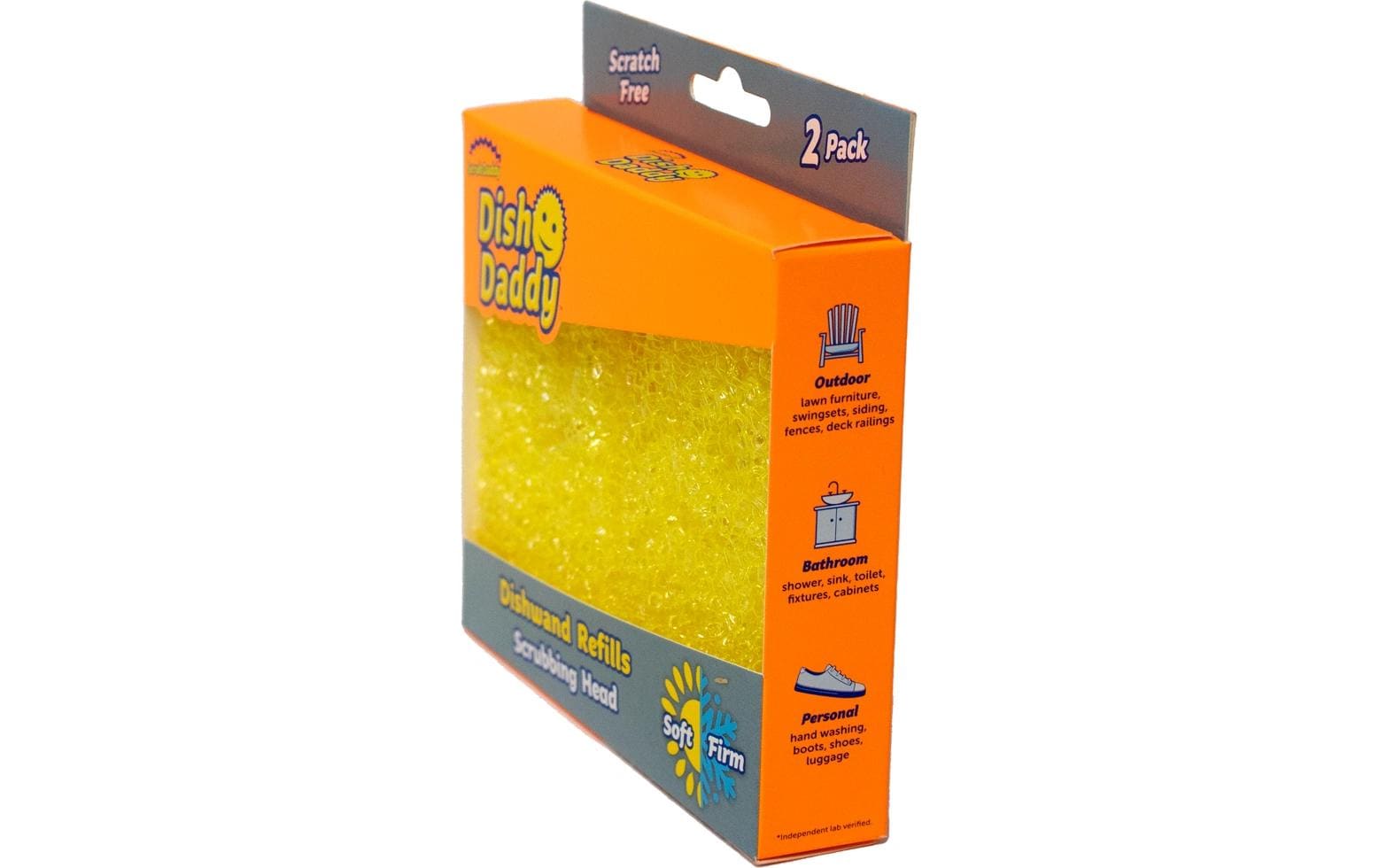 Scrub Daddy Ersatzbürsten – Naturschwamm, Oval, für Dish Daddy, Gelb, 2 Stk.