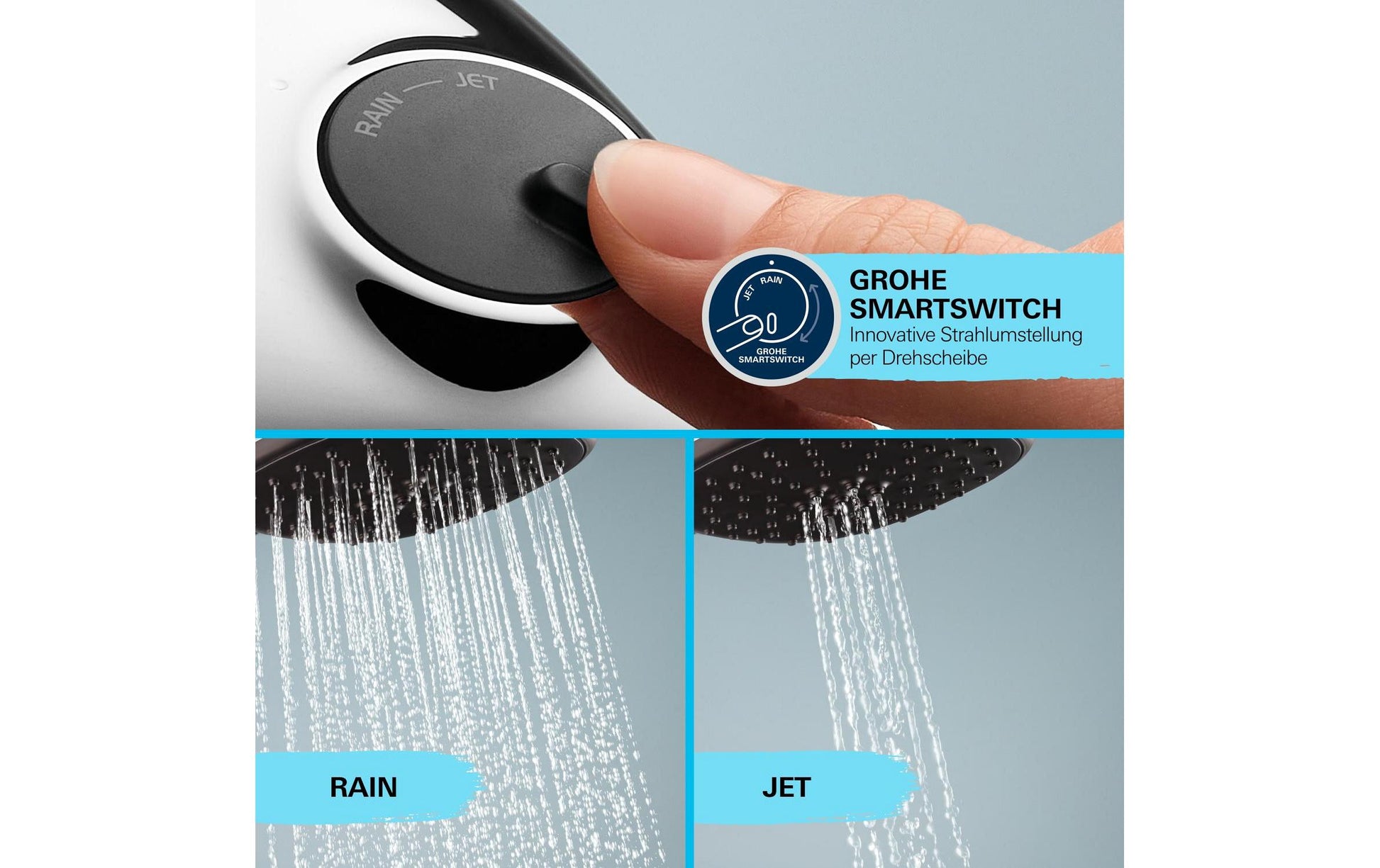 GROHE Duschsystem Vitalio Comfort 110 II – 175 cm, Kunststoff/Chrom, Klebestreifen