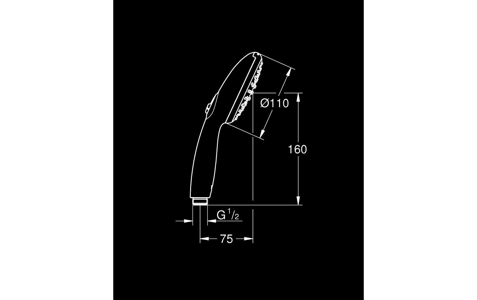 GROHE Vitalio Start 110 II Handbrause – Kunststoff, Anschluss 1/2", 2 Strahlarten, Schwarz