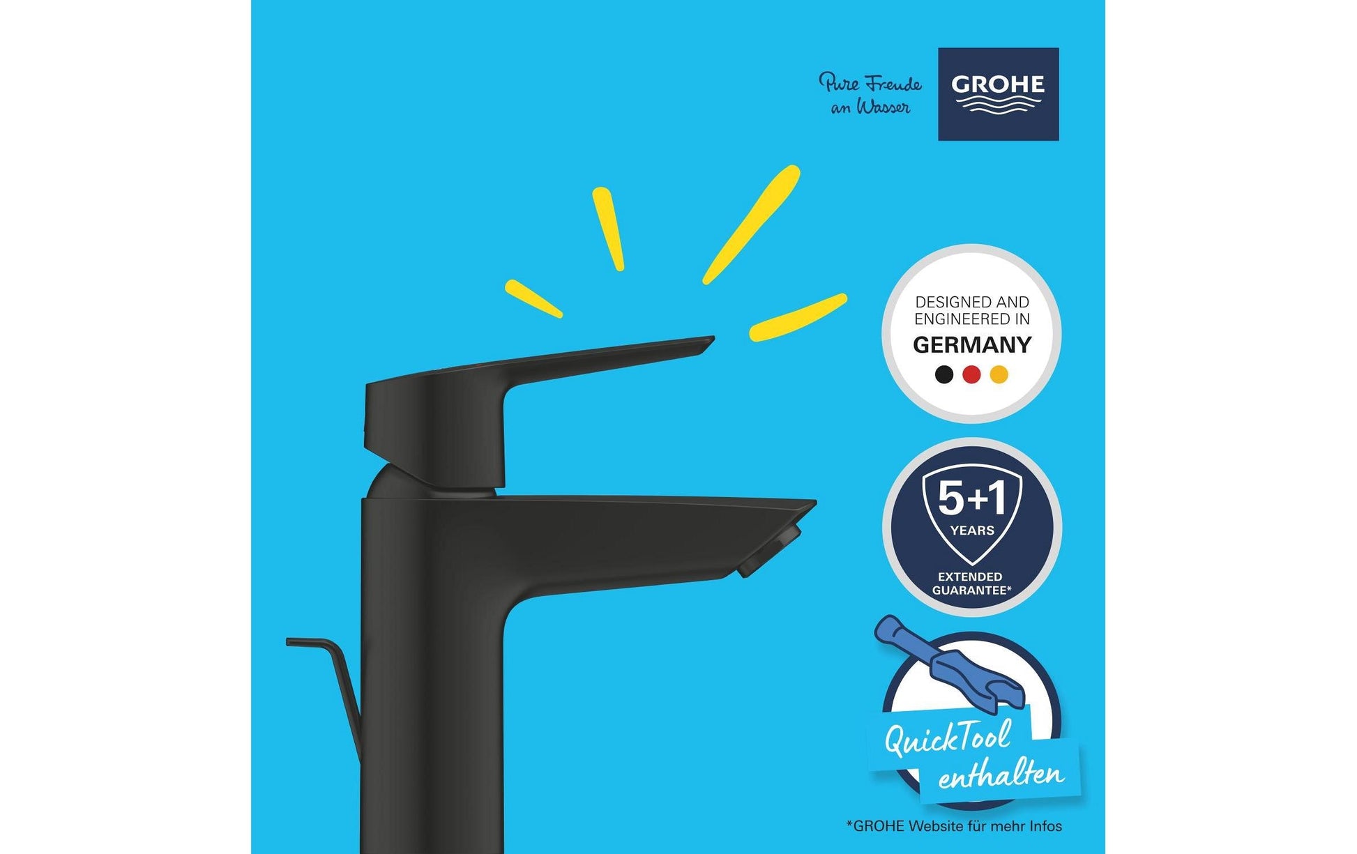 GROHE Start Einhebelmischer S – Anschlussmass 1/2", Metall, Schwarz