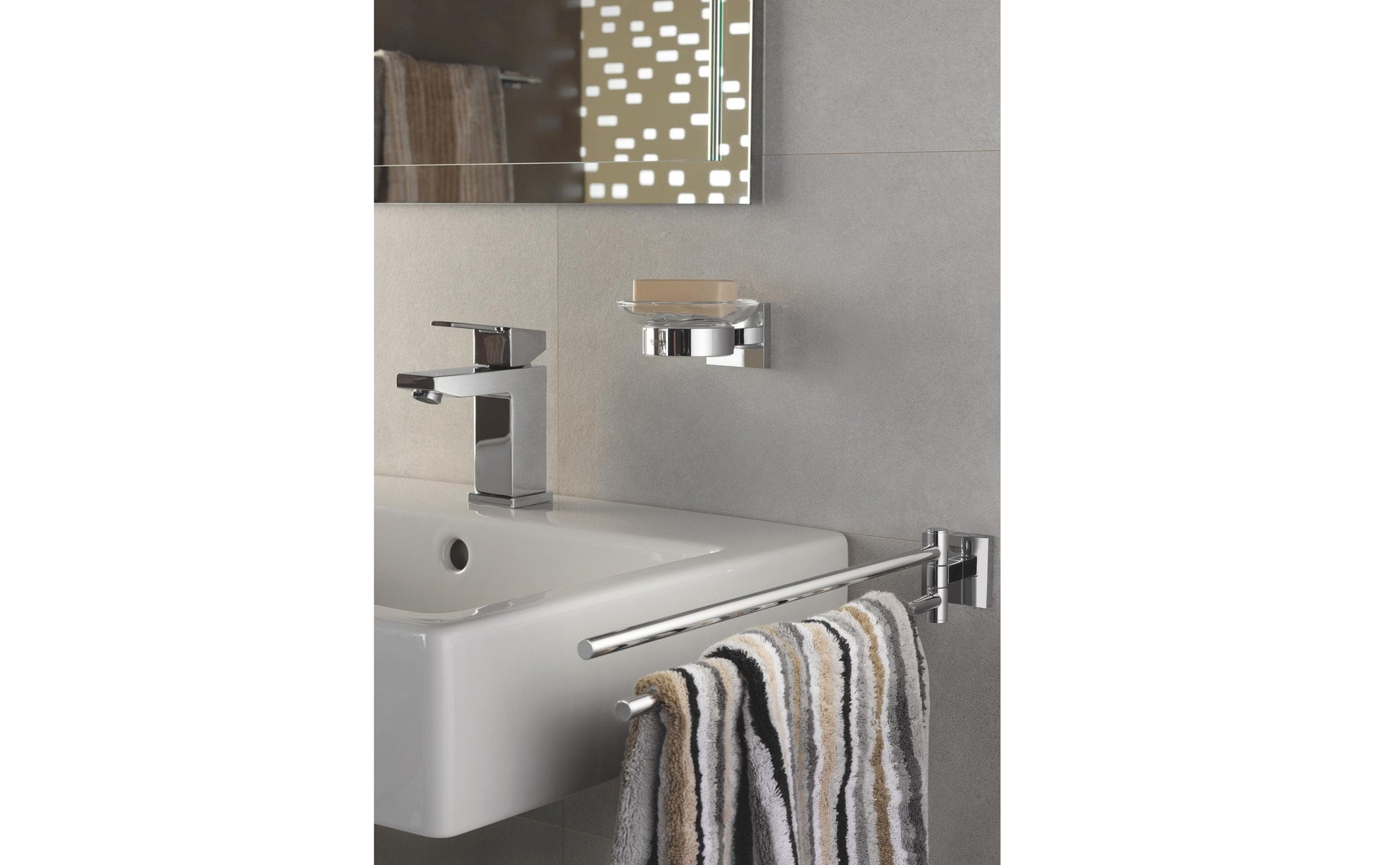 GROHE Start Cube Doppelter Handtuchhalter – Bohren – Chrom – Metall