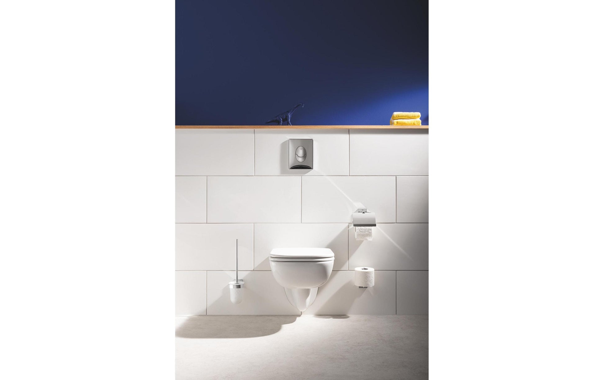 GROHE Start Cube Toilettenbürstengarnitur – Glas/Chrom, selbstklebend oder Wandmontage