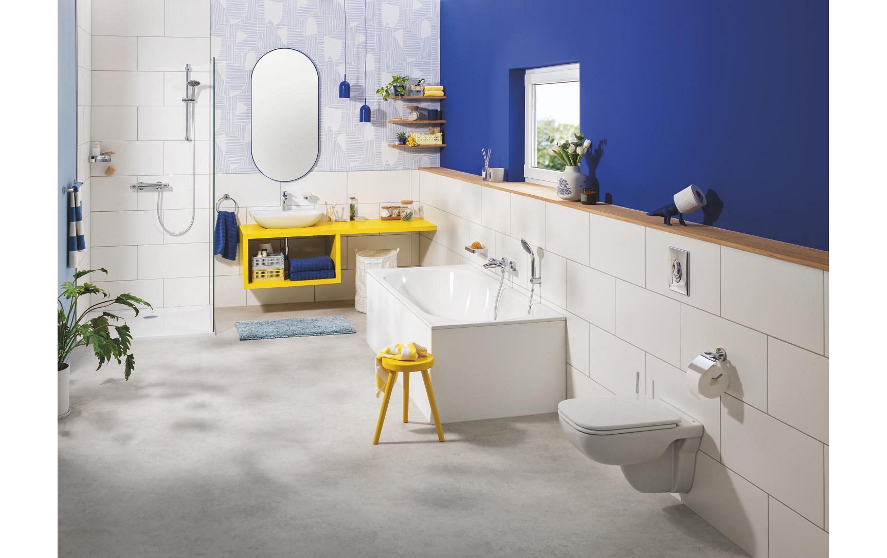 GROHE WC-Bürstenset – Metall, Glas, Chrom, Klebend, Zum Bohren