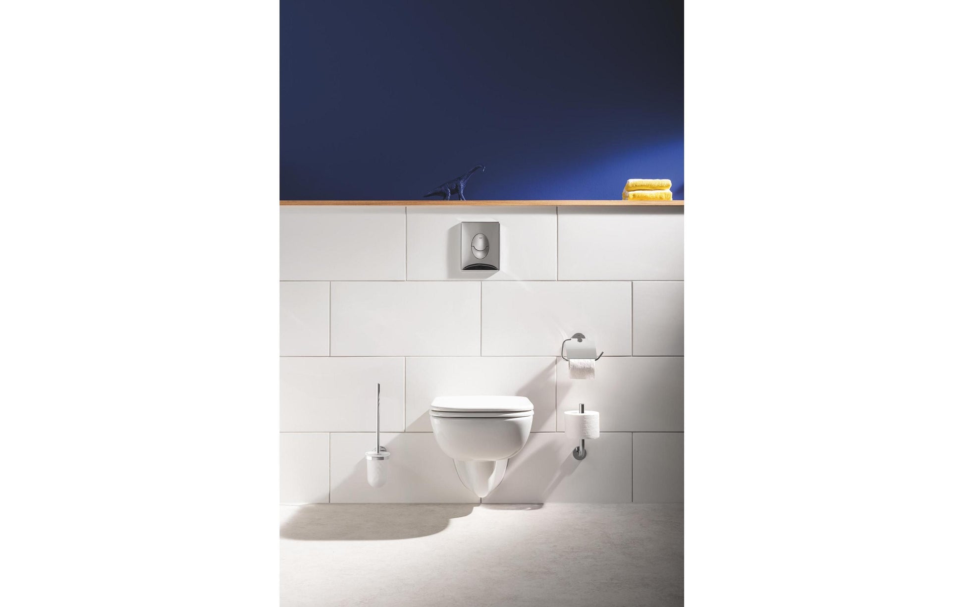 GROHE WC-Bürstenset – Metall, Glas, Chrom, Klebend, Zum Bohren