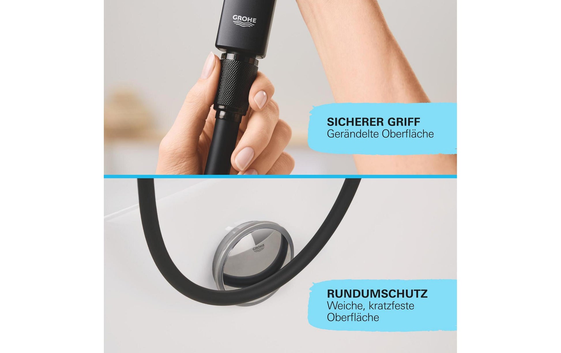 GROHE VitalioFlex Trend Duschschlauch – 175 cm, Kunststoff, 1/2", Schwarz