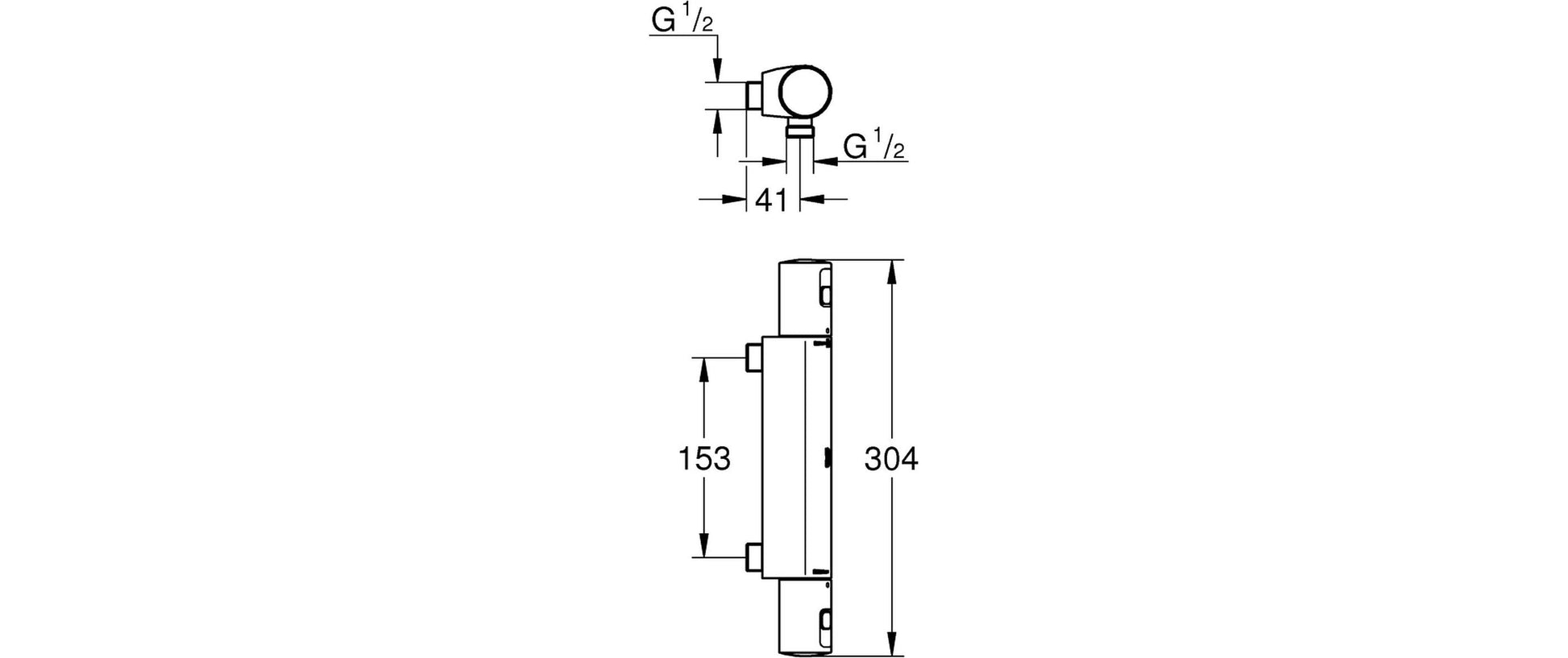 GROHE Badebatterie (Unterputz, Thermostat) Start – 1/2", Metall, Schwarz
