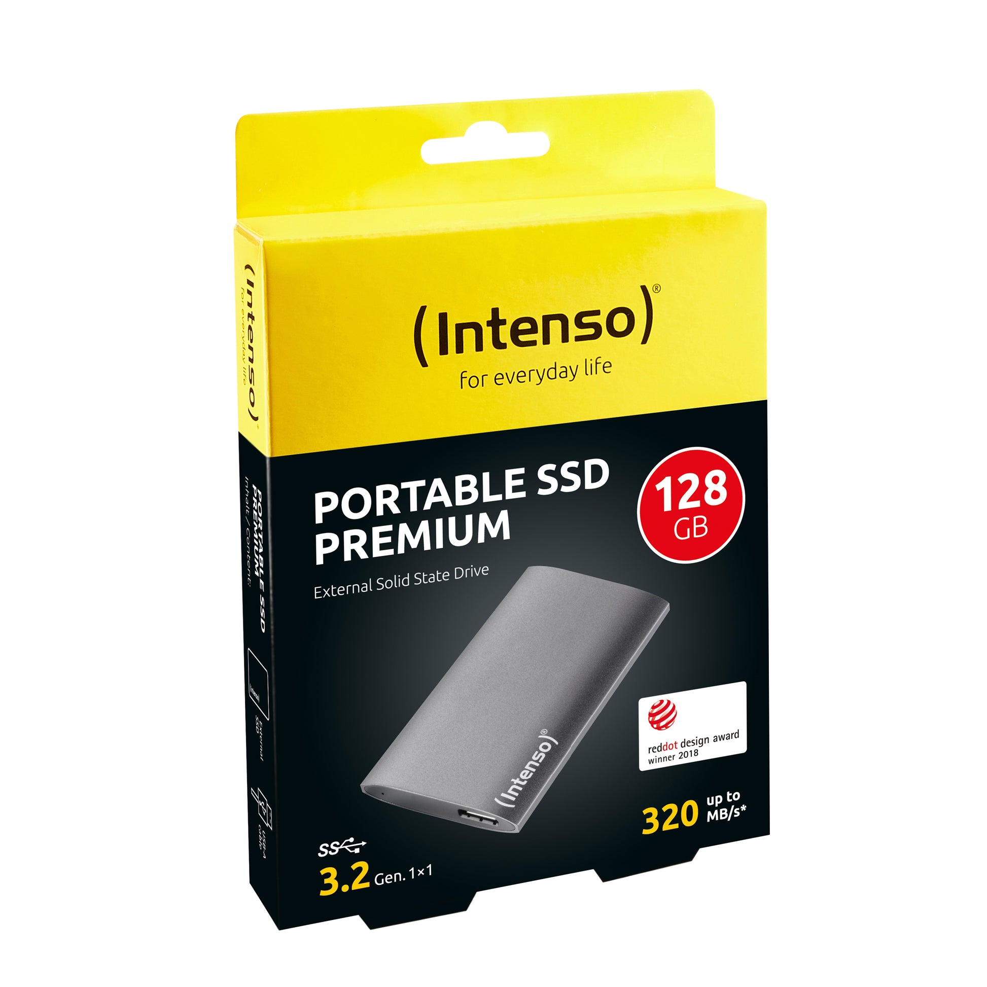 Intenso Premium 128 GB – 1,8" SSD, USB 3.2 Gen 1 (USB Typ-A), 320/70 MB/s Lesen/Schreiben