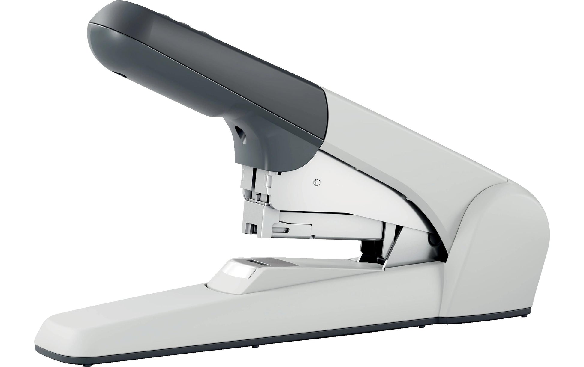 Leitz 5552 – Hefter, 60 Blatt, für 25/10, Flat-Clinch, Einlegetiefe 57 mm, grau