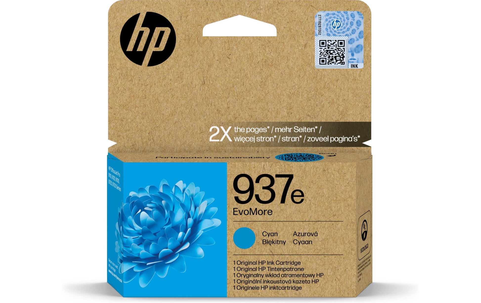 HP Tintenpatrone 937e, Cyan, 1'650 Seiten – für Tintenstrahldrucker/Multifunktionsgeräte