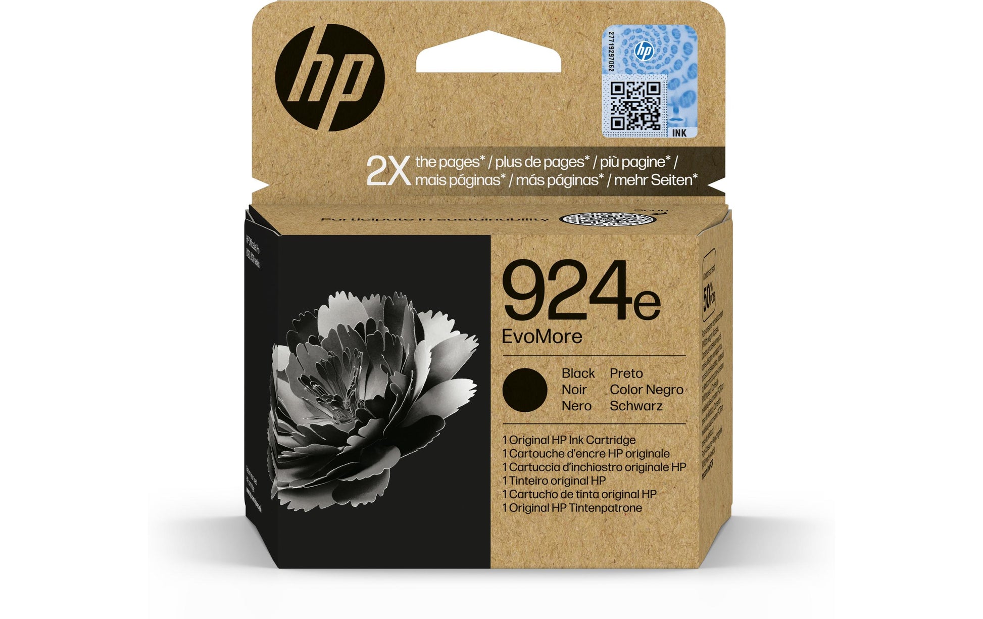 HP Tintenpatrone 924e (4K0V0NE), Schwarz, 1’000 Seiten – für OfficeJet Pro 8120/8130