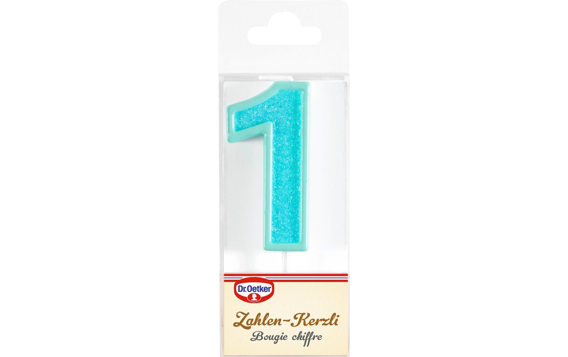 Dr. Oetker Geburtstagskerzen Zahl 1 – Mehrfarbig – 5 × 13,5 cm – 1 Stück – Assortiert