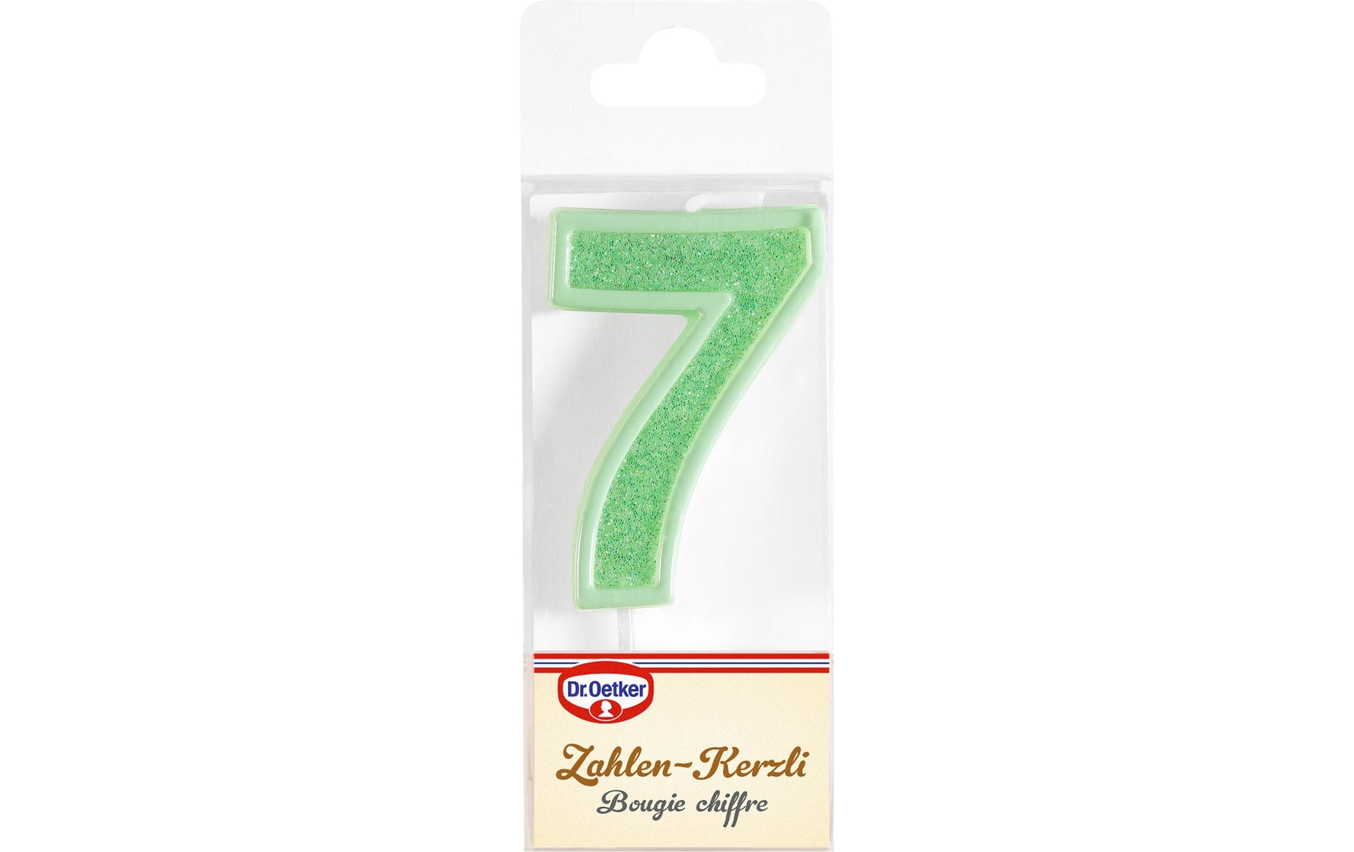 Dr. Oetker Geburtstagskerzen Zahl 7 – mehrfarbig – 5 × 13,5 × 0,1 cm – 1 Stk